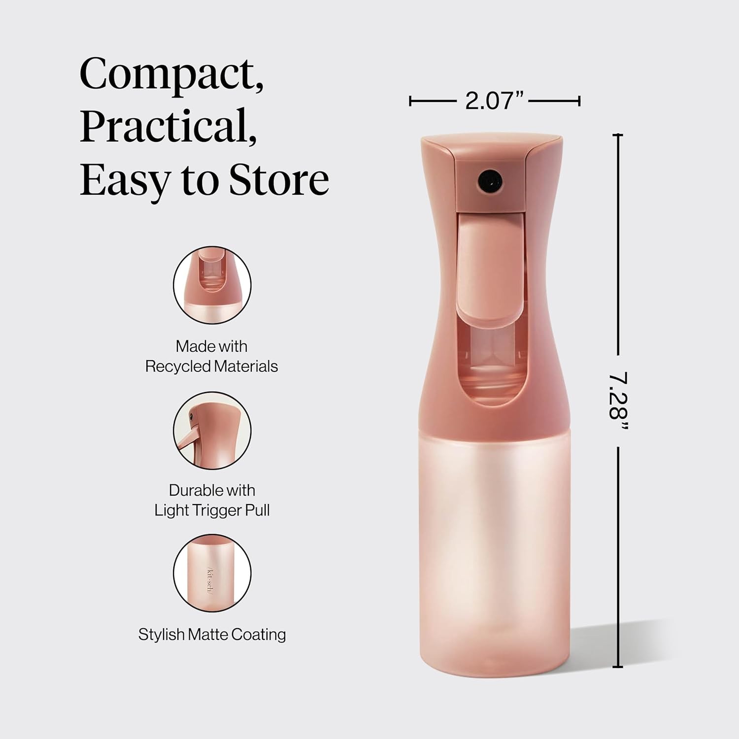 Kitsch Continuous Spray Bottle for Hair – Fine Mist Water Mister & Water Spray B