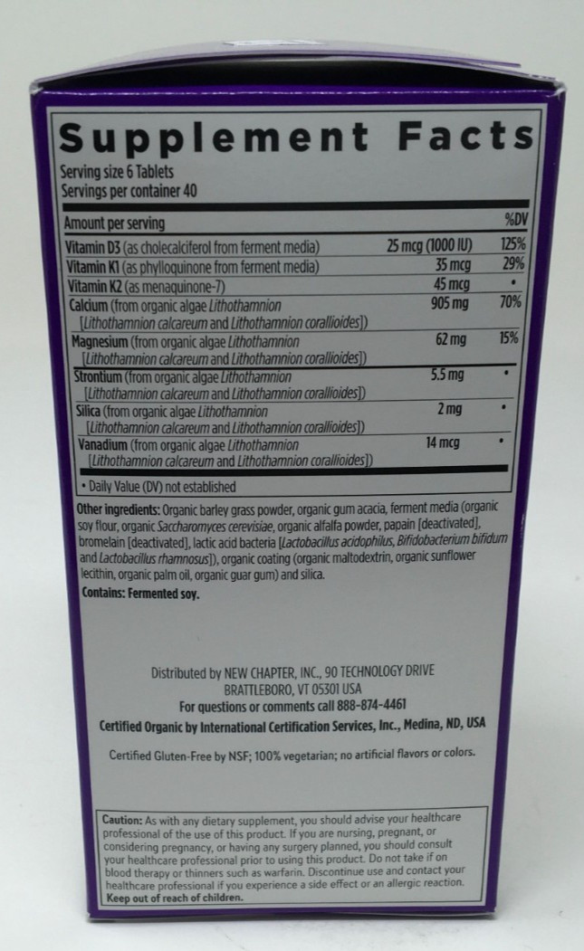 New Chapter Plant Calcium Bone Strength Take Care 240 Tiny Tabs Exp 03/27