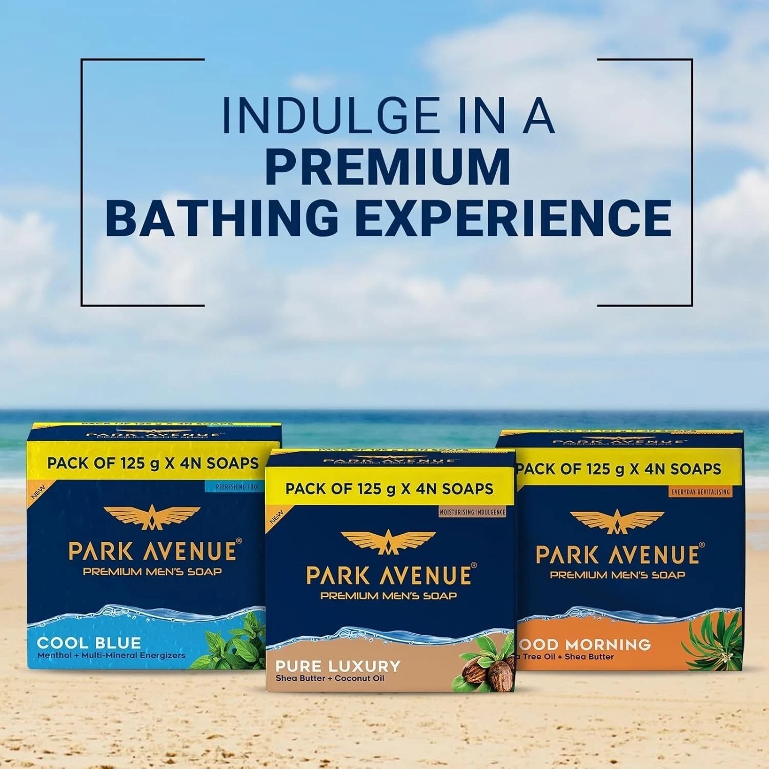 Pure Luxury Shea Butter & Coconut Oil Premium Men’s Soaps for Bath 125g (Pack-4)