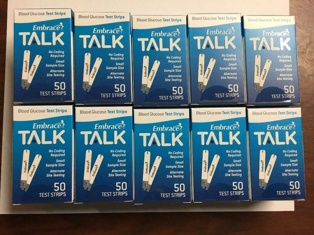 Embrace Blood Glucose (500) Test Strips Expiration Date: 05/09/2025