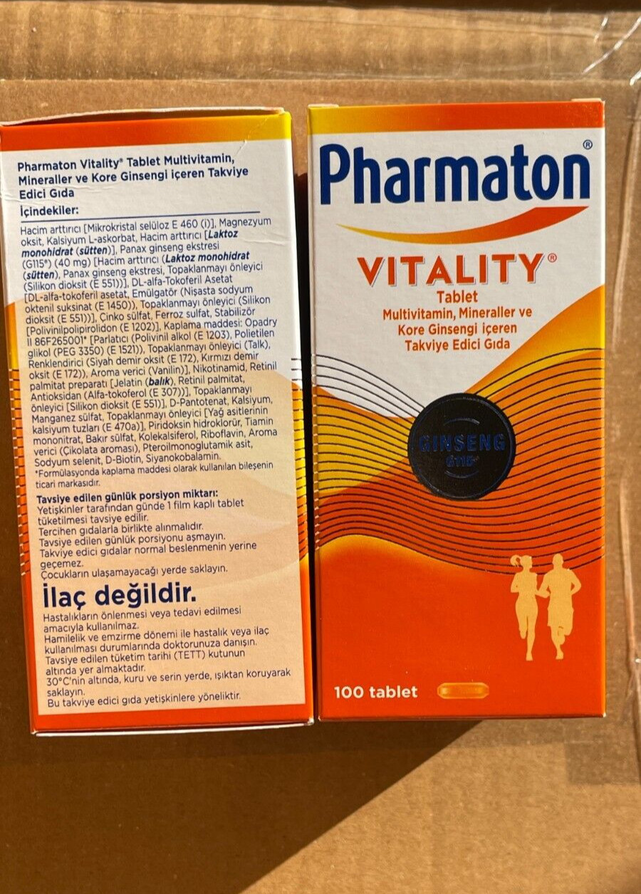 2 x Pharmaton Vitality Multivitamins & Minerals 100 Tablets – 2 PACK