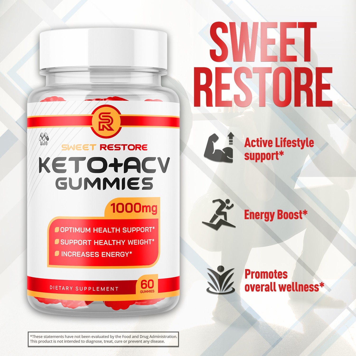 (2 Pack) Sweet Restore Keto ACV Gummys Vitamin Max Supplement 120 Gummies