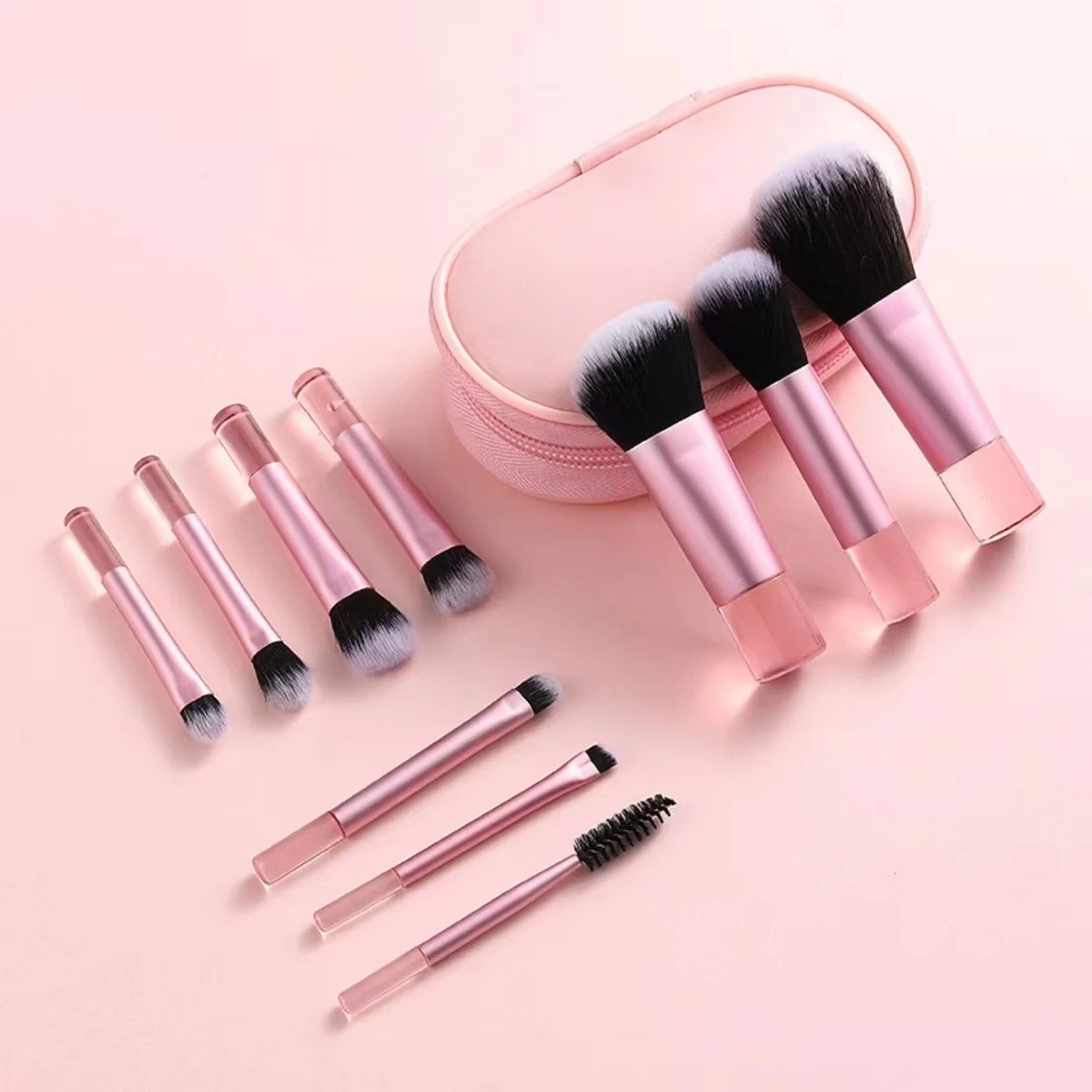 10pcs/set Travel Mini Makeup Brushes Compact Travel Size Face Beauty Tools