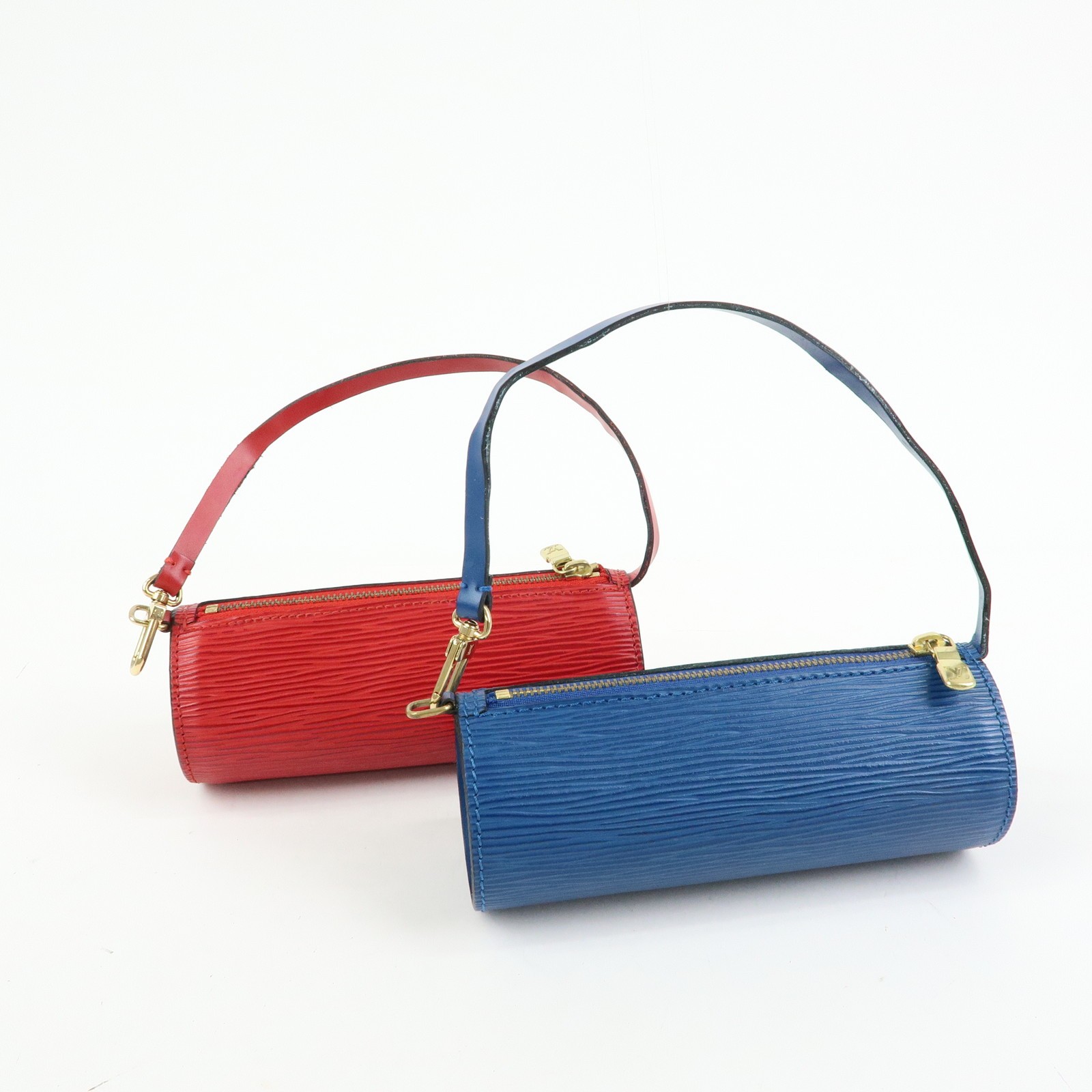 Louis Vuitton Epi Set of 2 Leather Soufflot Pouch Red Blue Authentic Used F/S