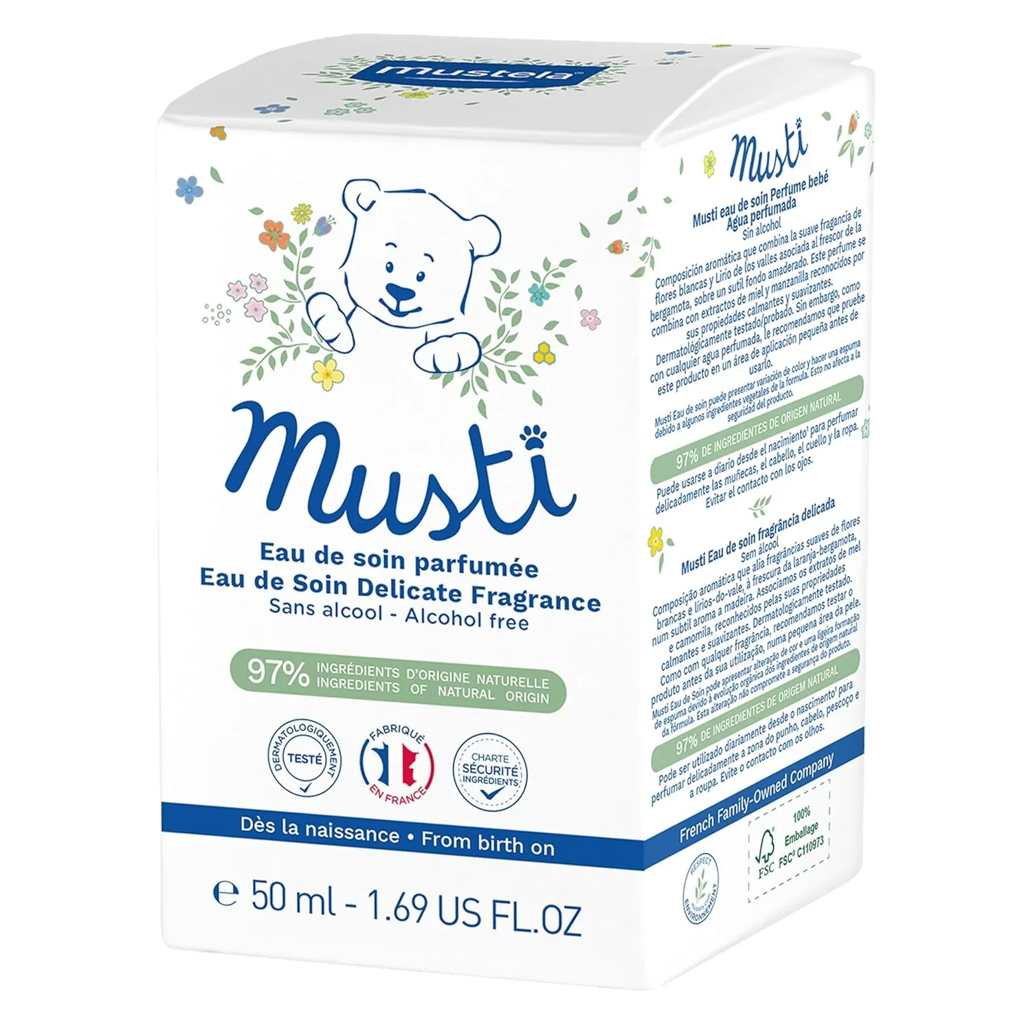 Mustela Musti Eau de Soin Perfume 1.69oz / 50ml Exp 04/2026
