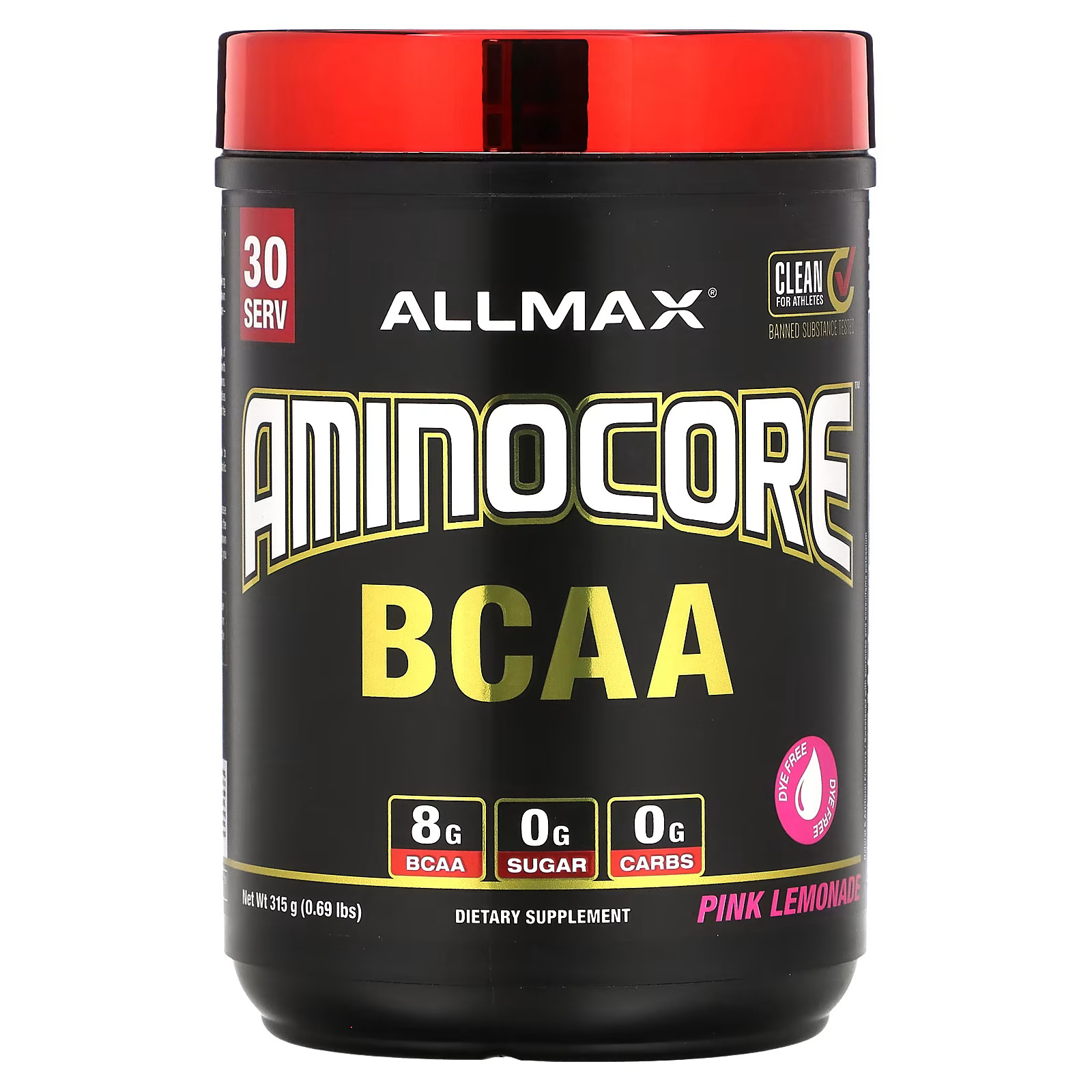 2 X ALLMAX, AMINOCORE™ BCAA, Pink Lemonade, 0.76 lbs (345 g)-worldwide