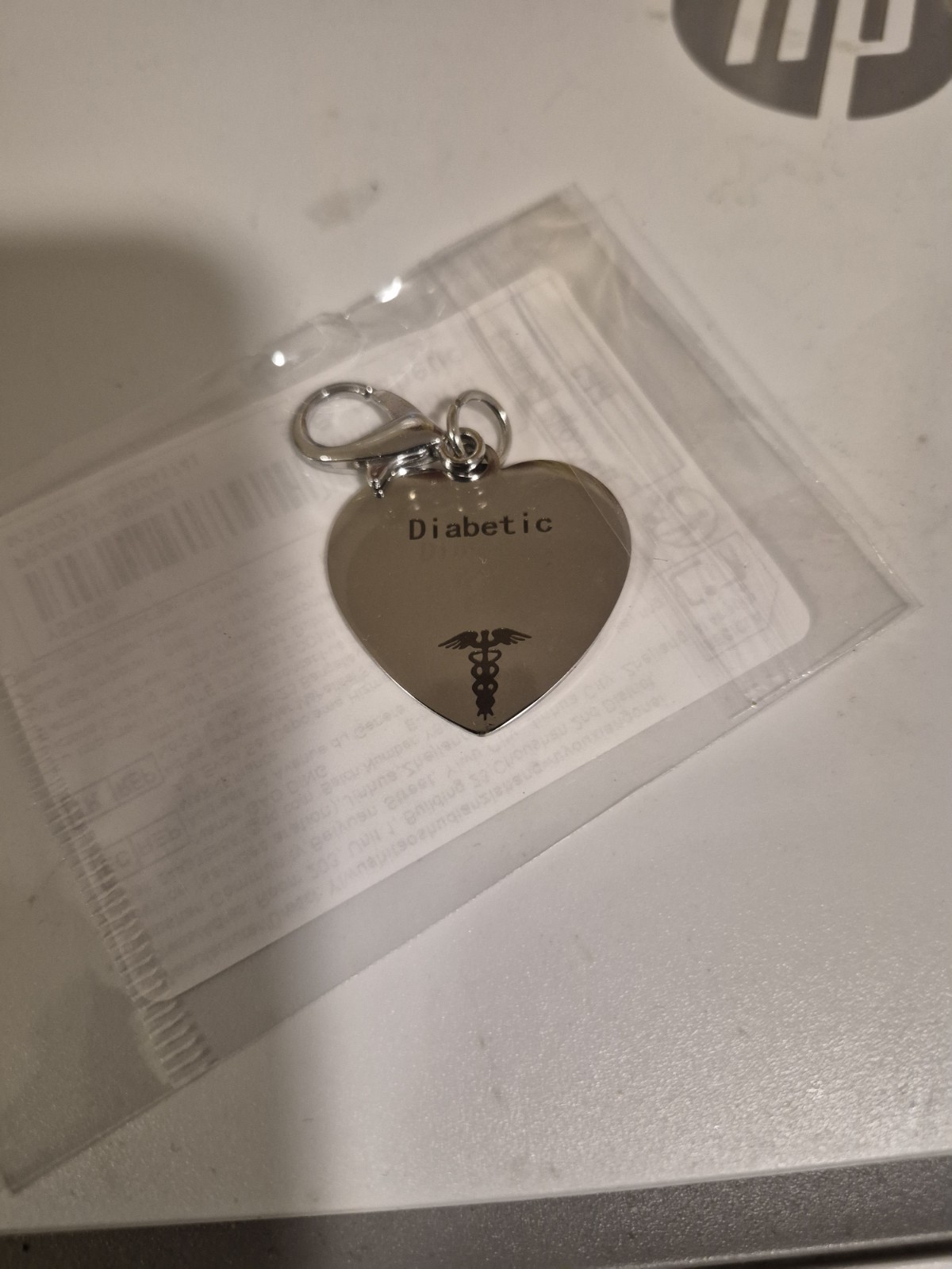 Silver Heart Diabetic Medical ID Necklace Pendant – Diabetic Medical Alert ID