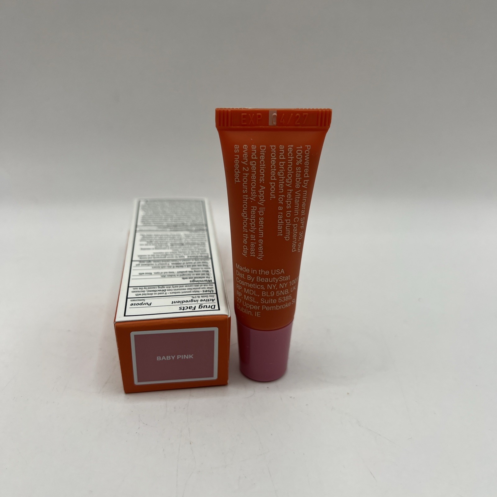 BeautyStat C Lip Serum SPF 30 in Baby Pink | 0.35 fl oz / 10 g | Exp 4/27