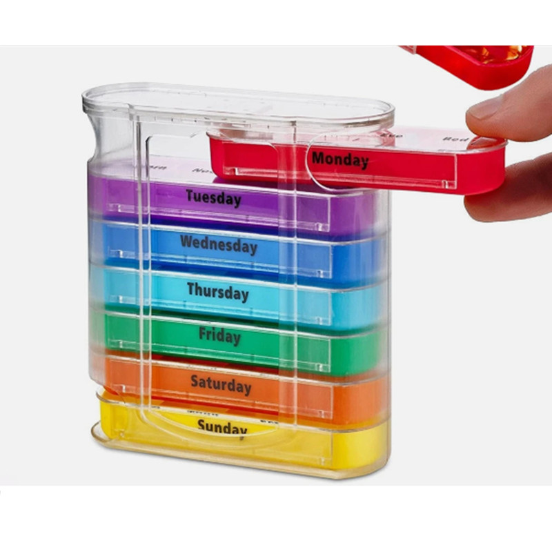 Weekly Pill Organizer 4 Times A Day Pill Box Container 7 Days Medicine Pill Case