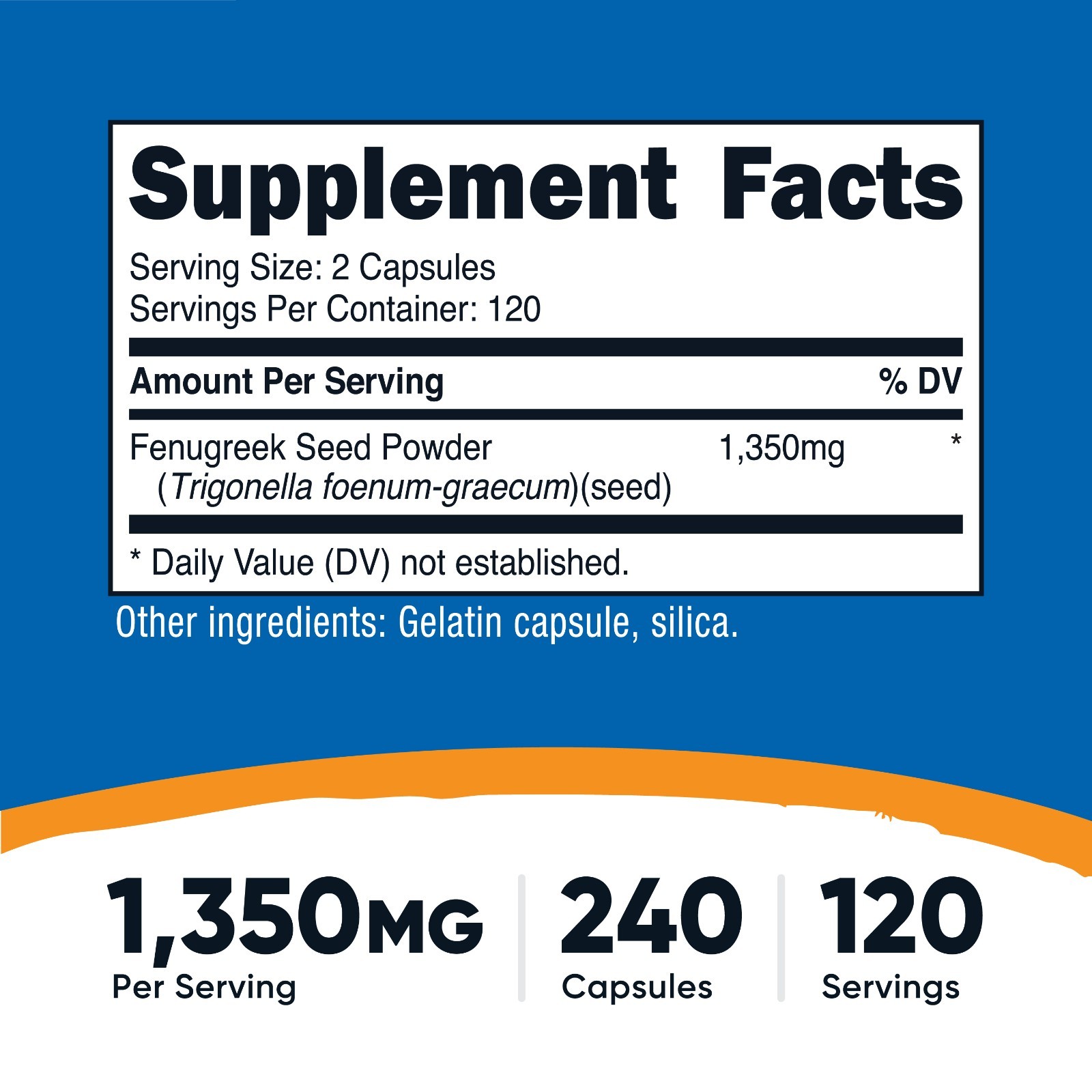 Nutricost Fenugreek Seed 675mg, 240 Capsules – Gluten Free & Non-GMO