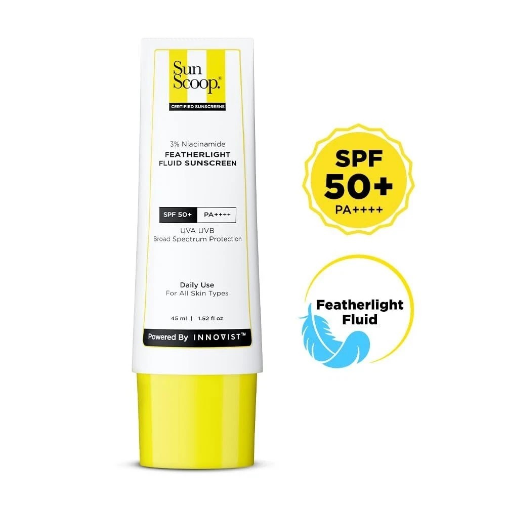 SunScoop 3% Niacinamide Fluid Sunscreen SPF 50+ Reduces Pigmentation 45ml