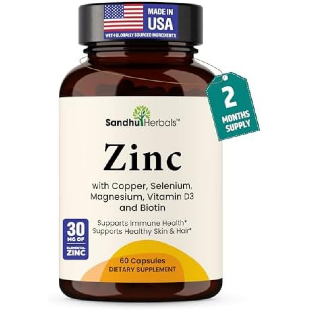 Zinc 30Mg with Copper, Selenium & Vitamin D3 | Capsules | Magnesium, Vitamin