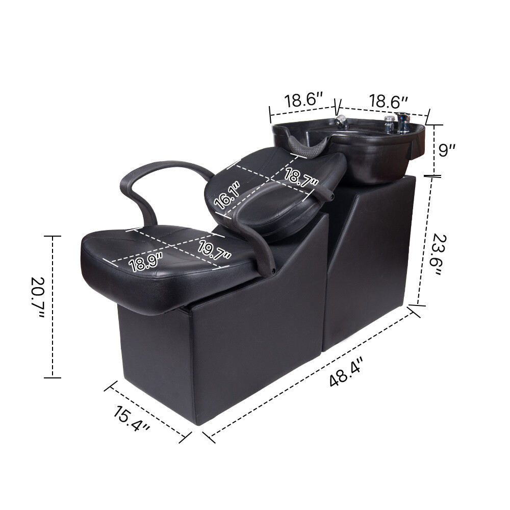 Backwash Barber Shampoo Chair Bowl Sink Unit Station Spa Salon Beauty Equipment