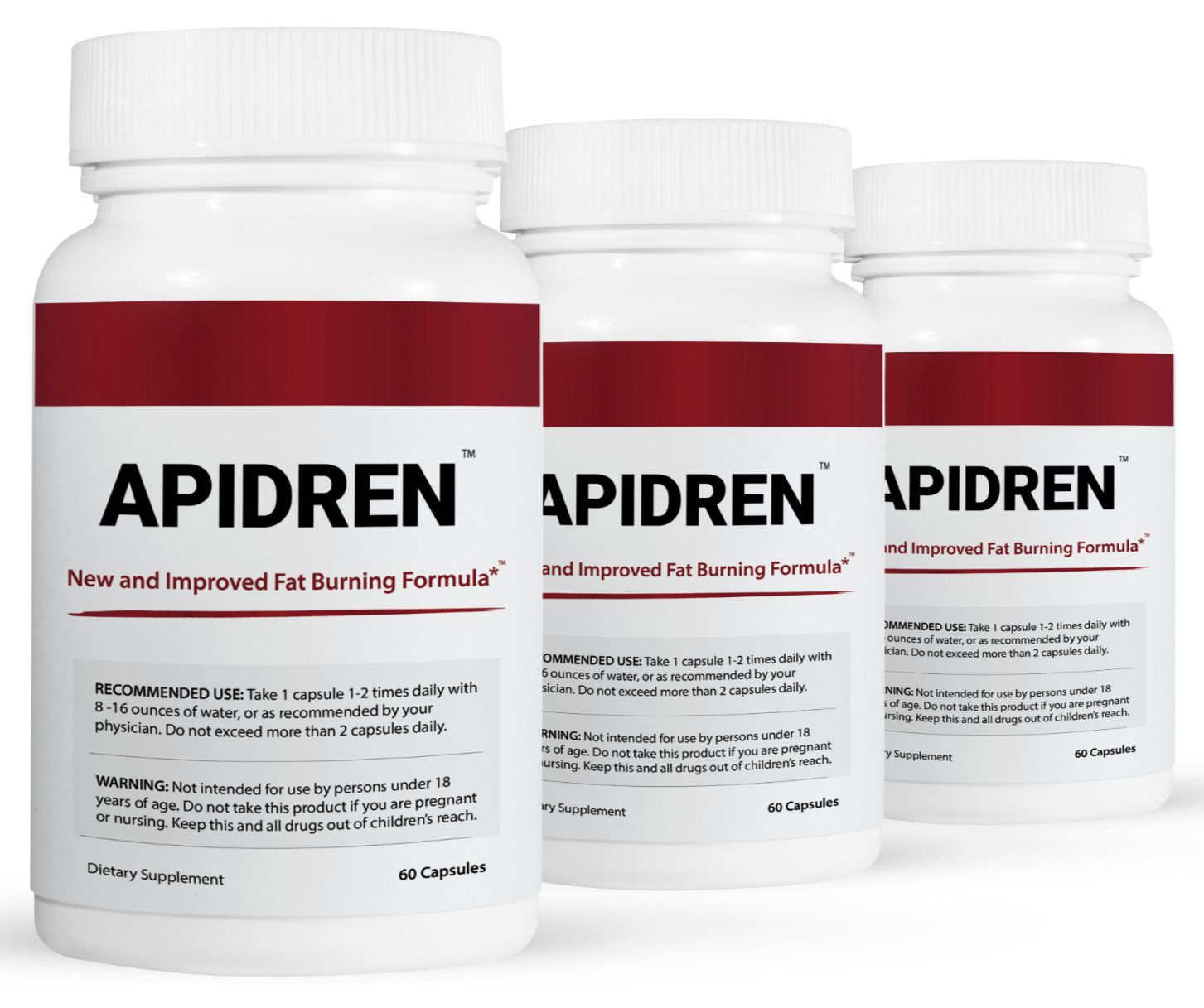 3 Pack Apidren, fórmula para ayudarte a quemar grasa-60 Capsulas x3