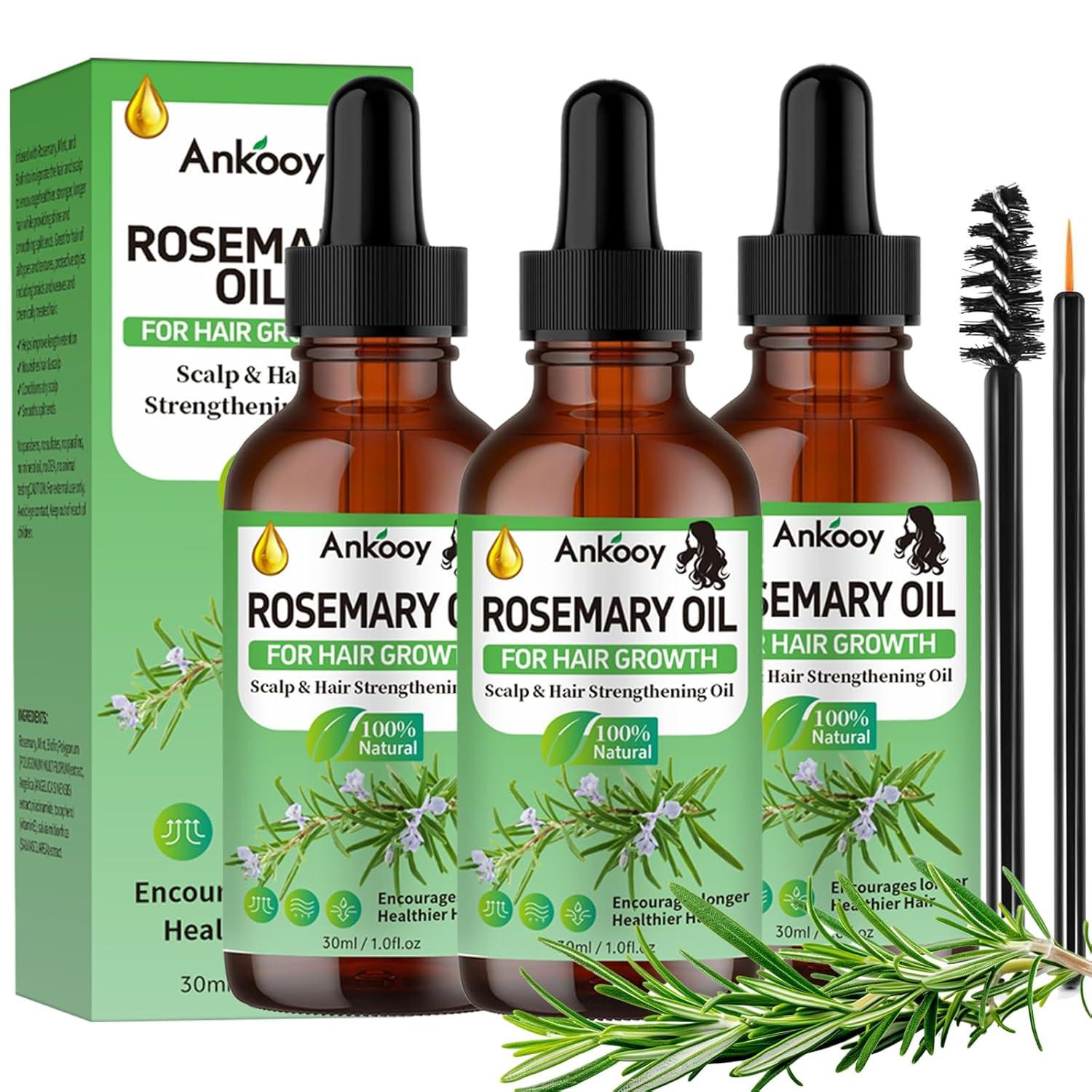 3 Pack Rosemary Oil for Hair Growth,Rosemary Hair Growth Oil,Strengthening Oil f