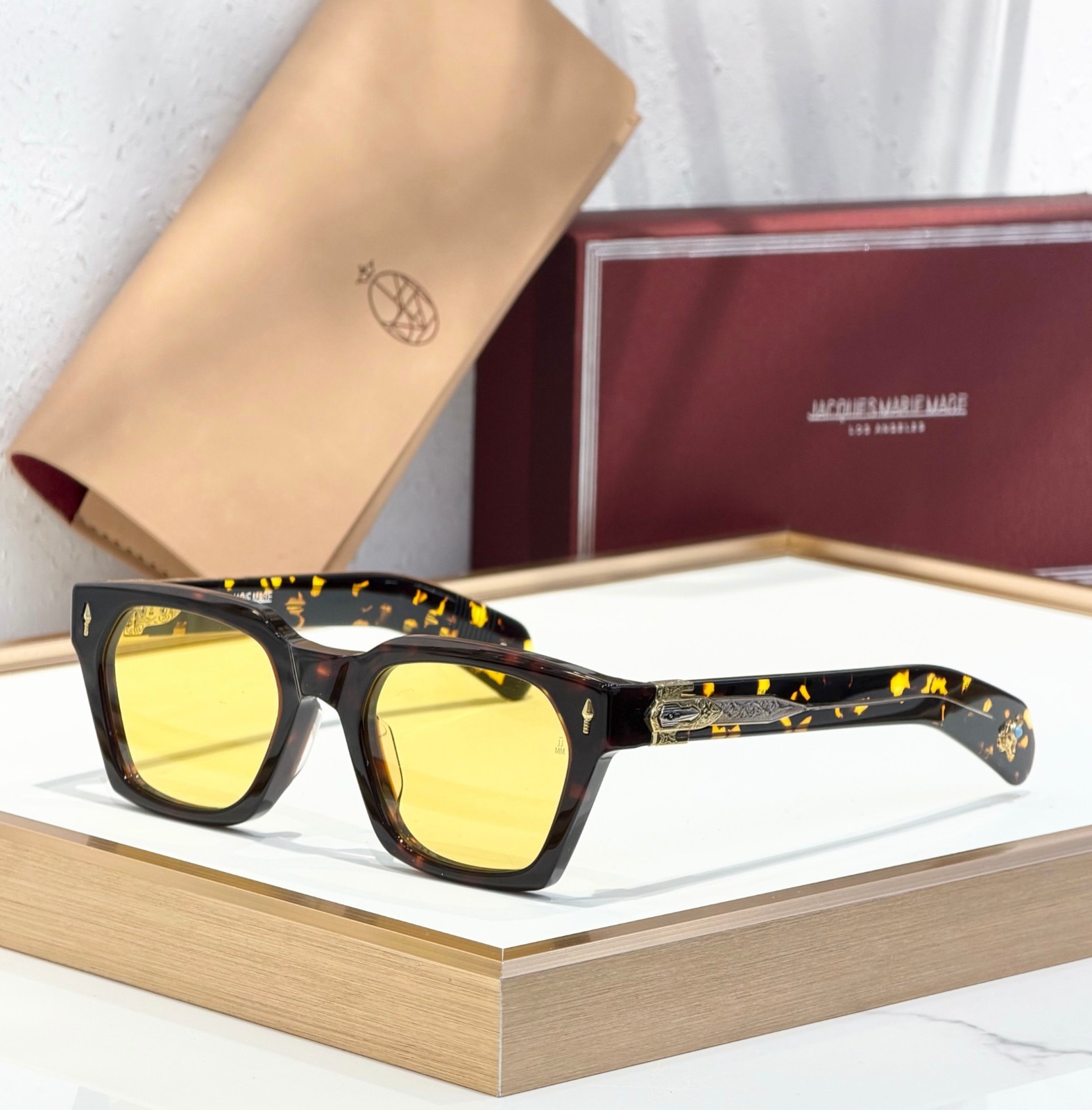 JACQUES MARIE MAGE Sterett Sunglasses Mint Aqua Blue Lens Turquoise Inlay 52mm