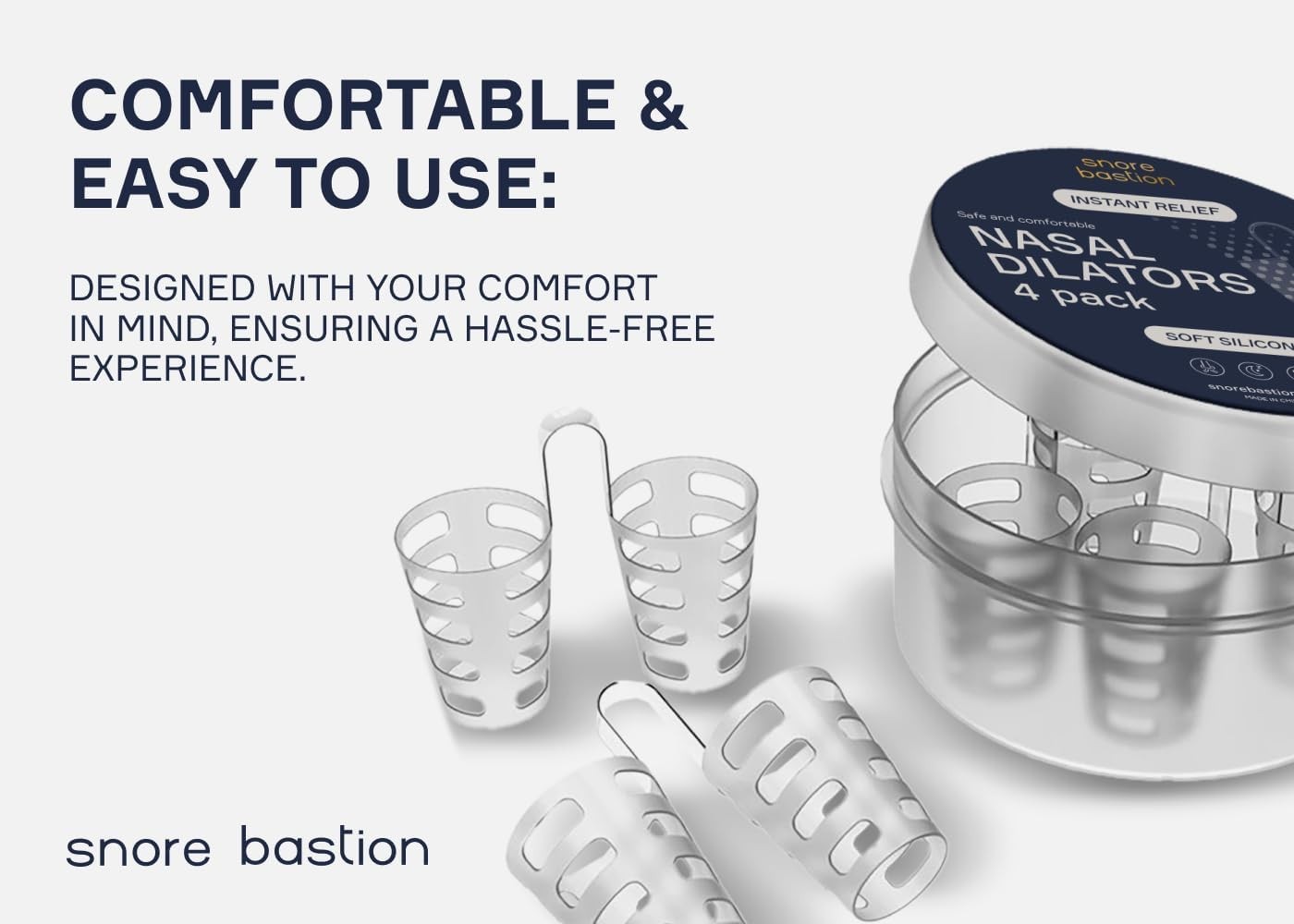 Nasal Dilators for Sleeping – 4 of X-Large ONLY (XL) Soft Silicone Nasal Cones –