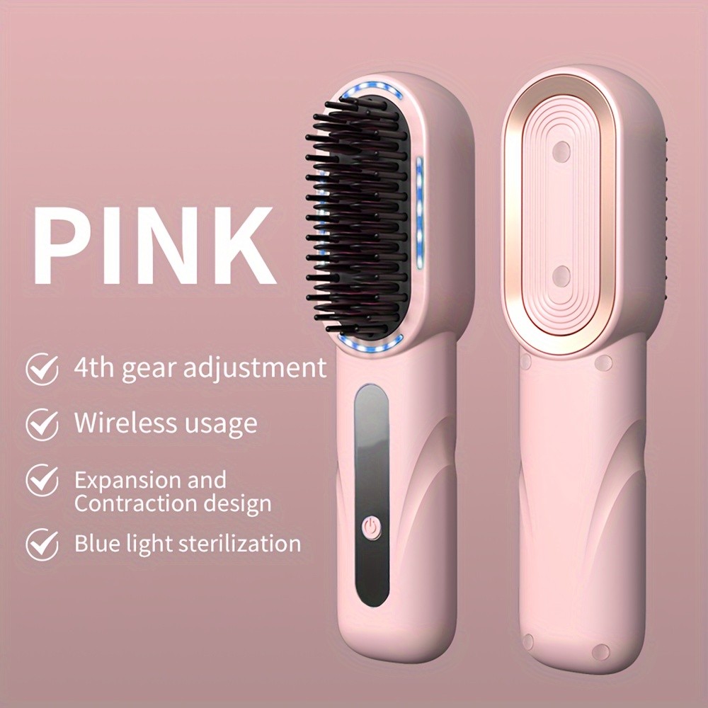 Electric Hair Straightening Comb Rechargeable 5000mAh Battery Powered Cordless