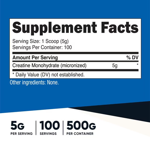 2pk Nutricost 500gCreatine Monohydrate Powder Non GMO Gluten Free Gym Supplement