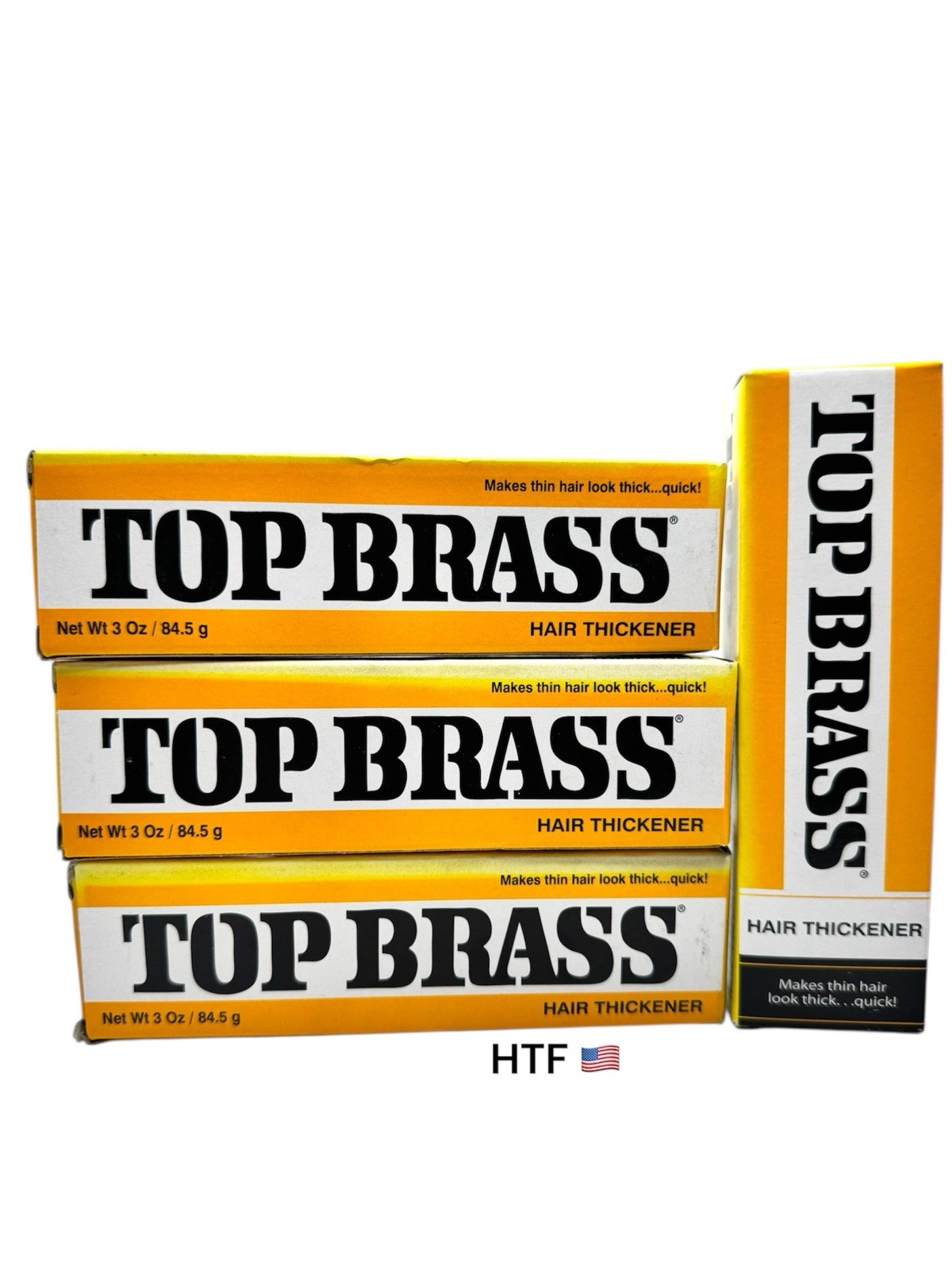 4 Tubes Top Brass Hair Thickener Makes Thin Hair Look Thick 3oz Made in Jamaica