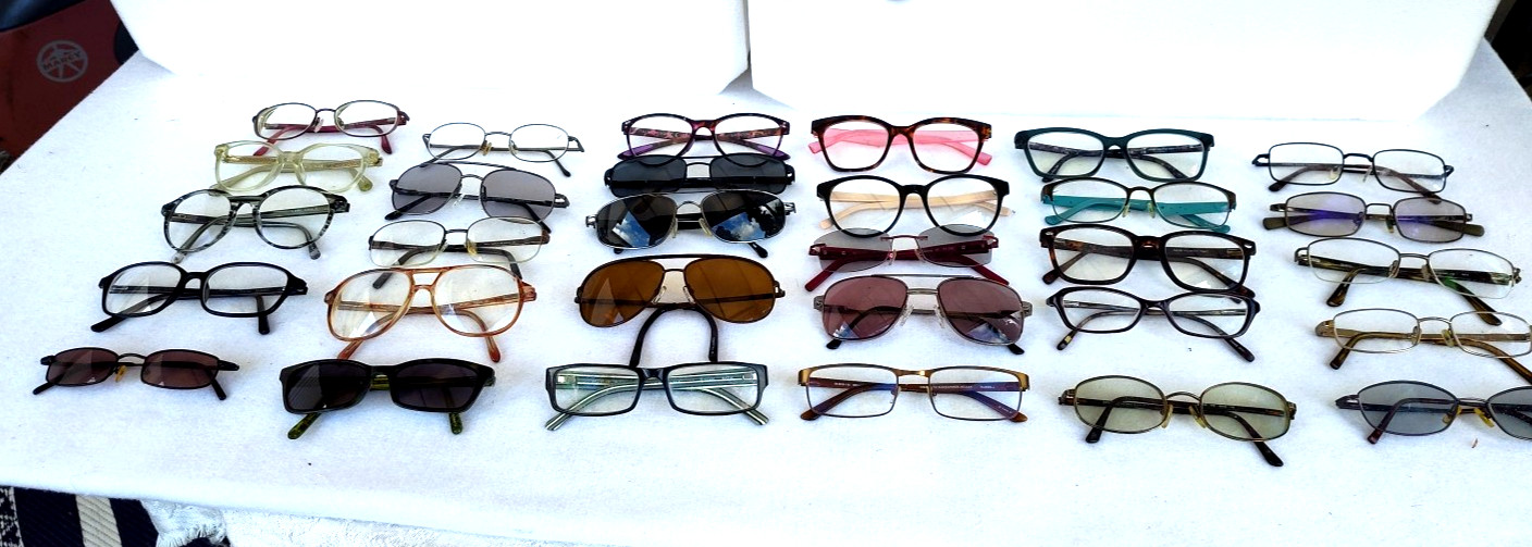 Lot of 30 Eyeglasses Frames Branded Vintage & Modern Men Women Vanhusen Halston