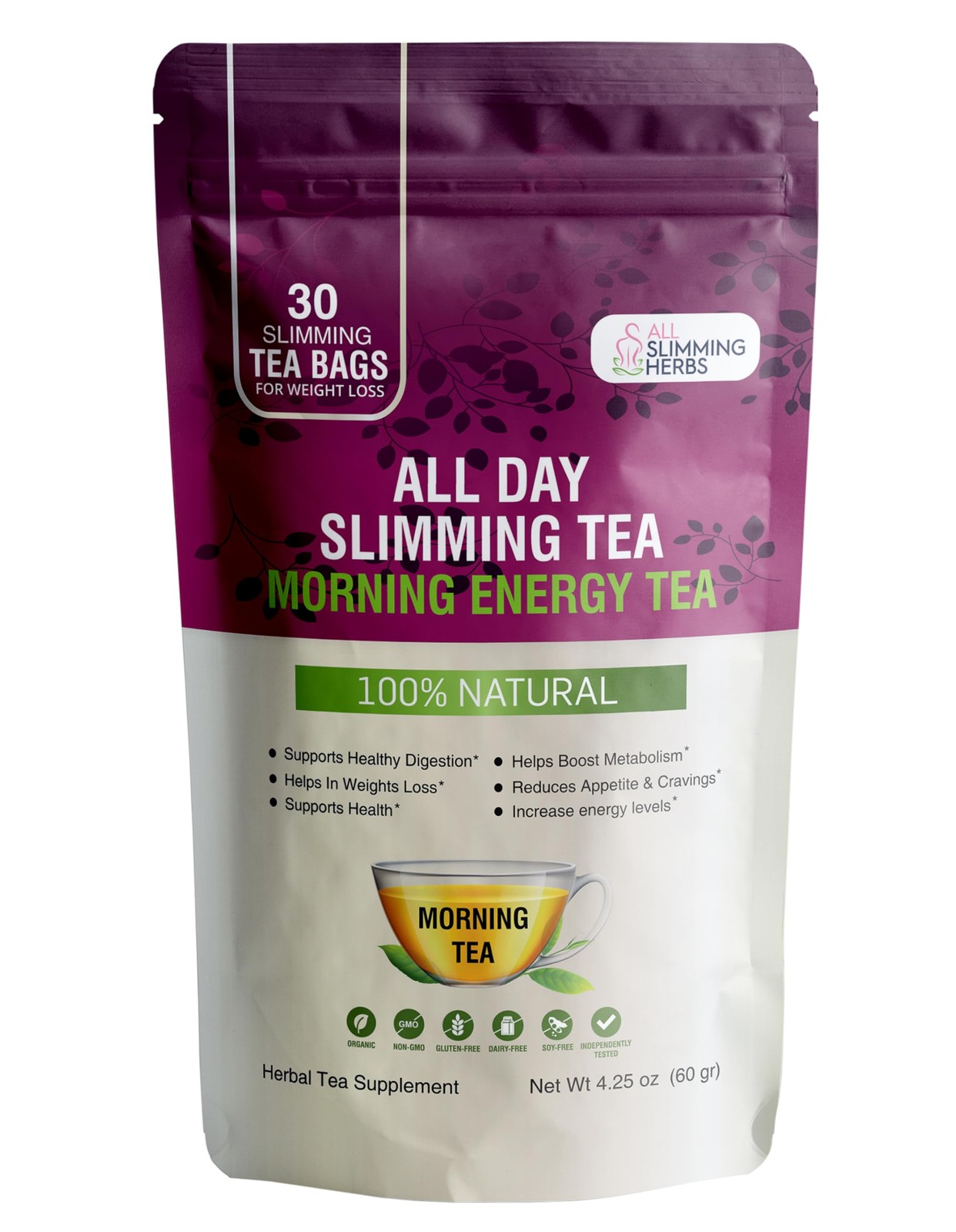 All Day Slimming Tea For Daytime – 30 Days Supply – Boosts Metabolism & Skyro…