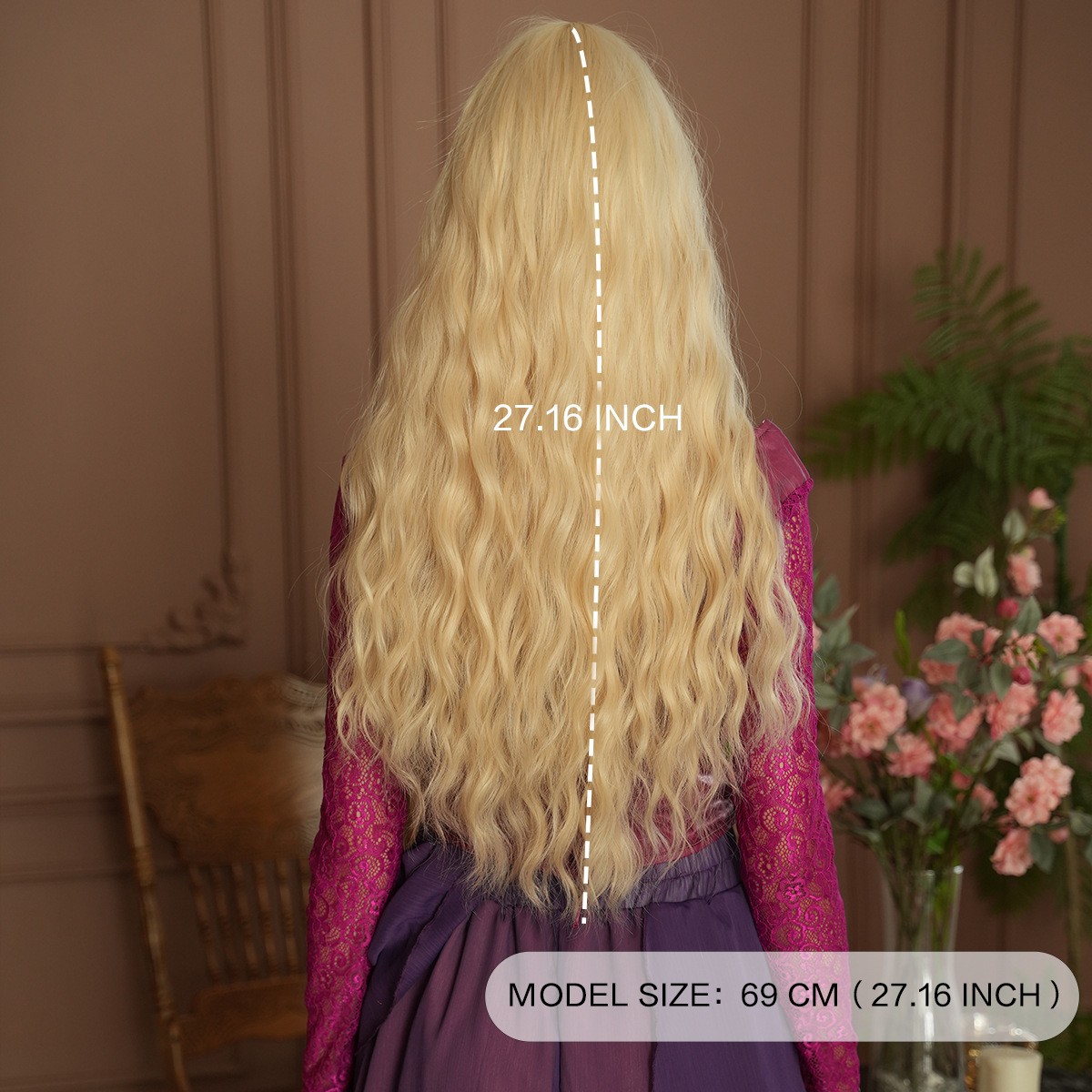 Hocus Pocus Halloween Golden Long Wavy Middle Part Wig High Quality Heat