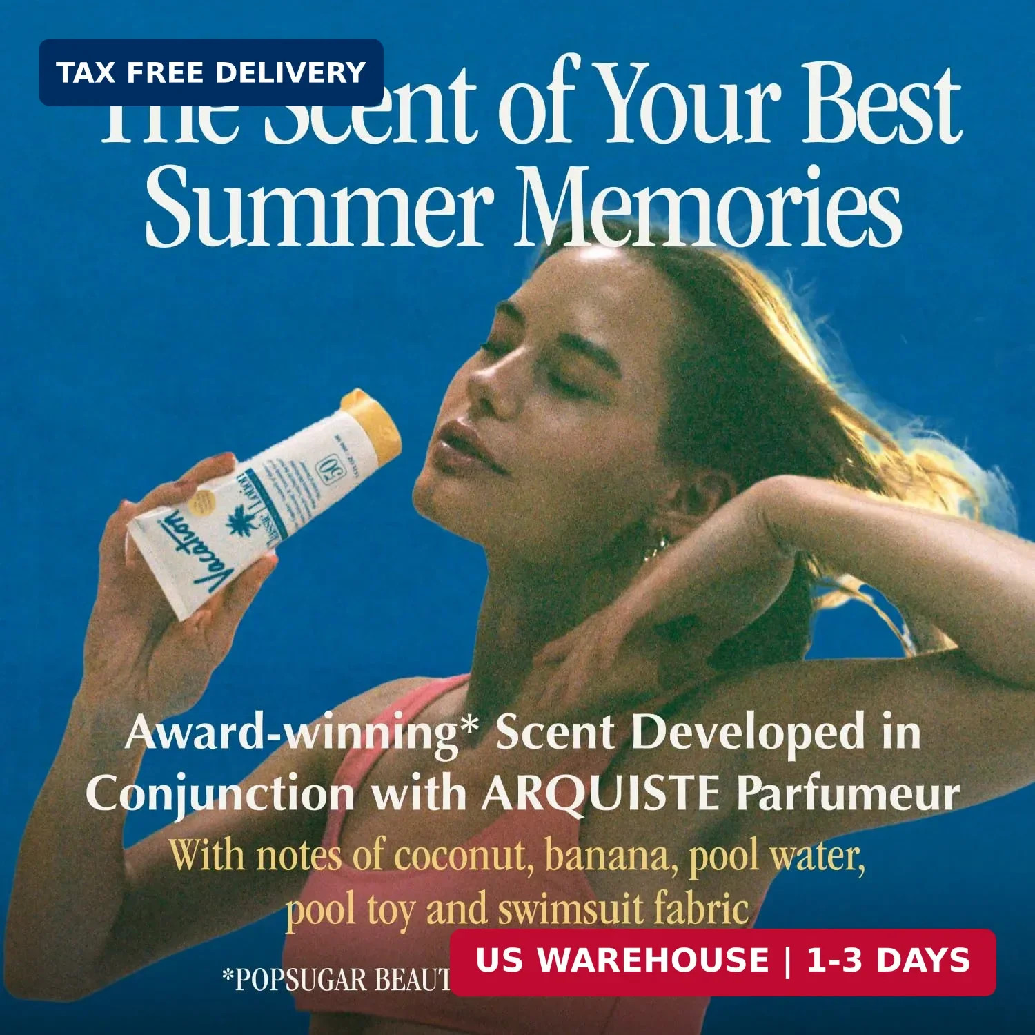 Vacation Classic SPF 50 Sunscreen Lotion and Air Freshener Bundle, 3.4 Fluid Oun