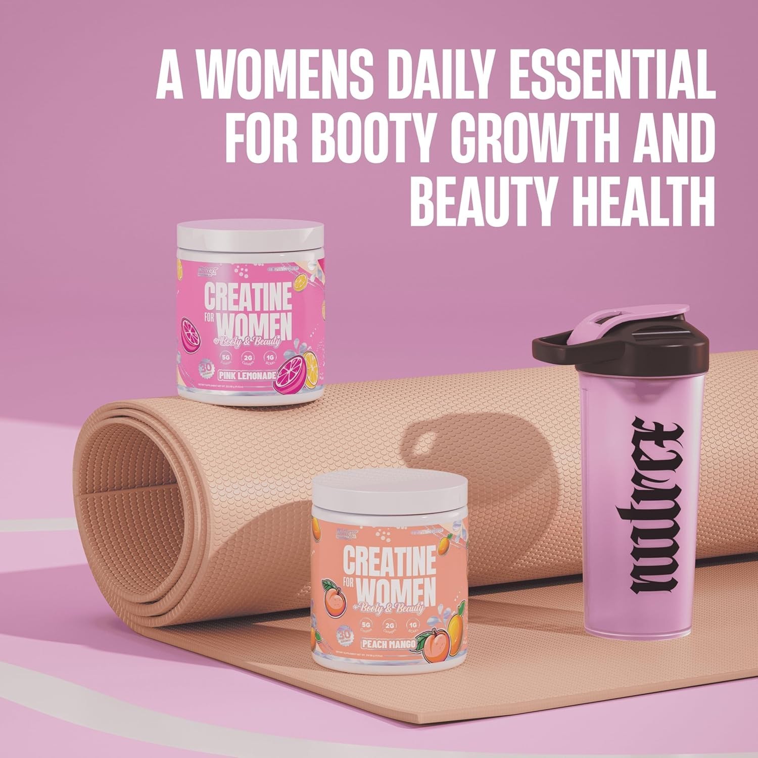 Nutrex CREATINE For WOMEN Powder Collagen Biotin Pink Lemonade 30 Servings