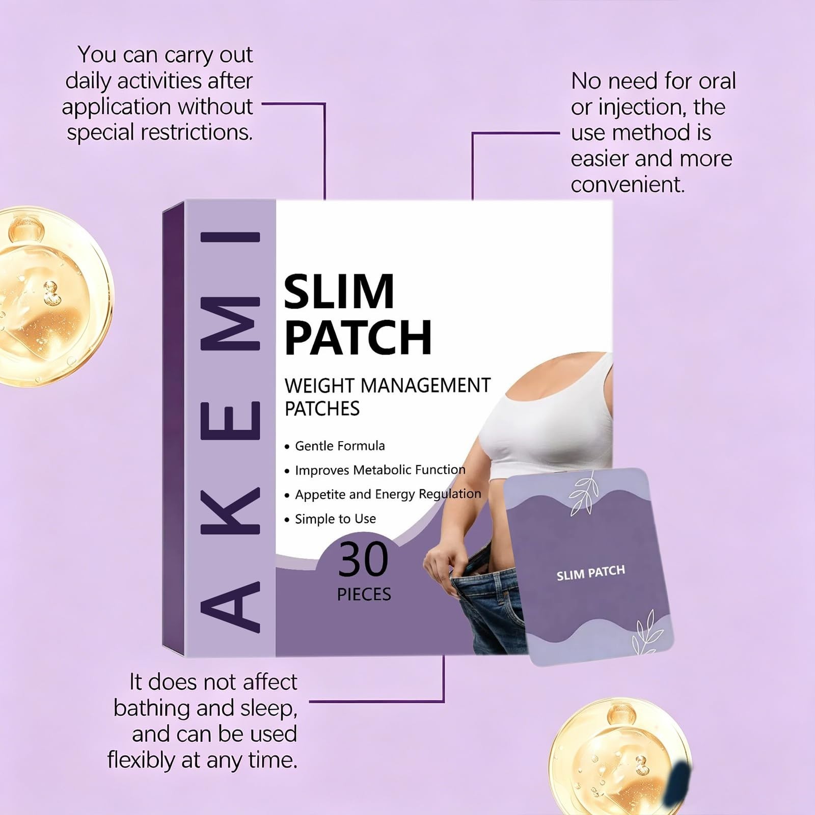 Akemi Natural Body Patches, All Skin Types, 30-Day Supply