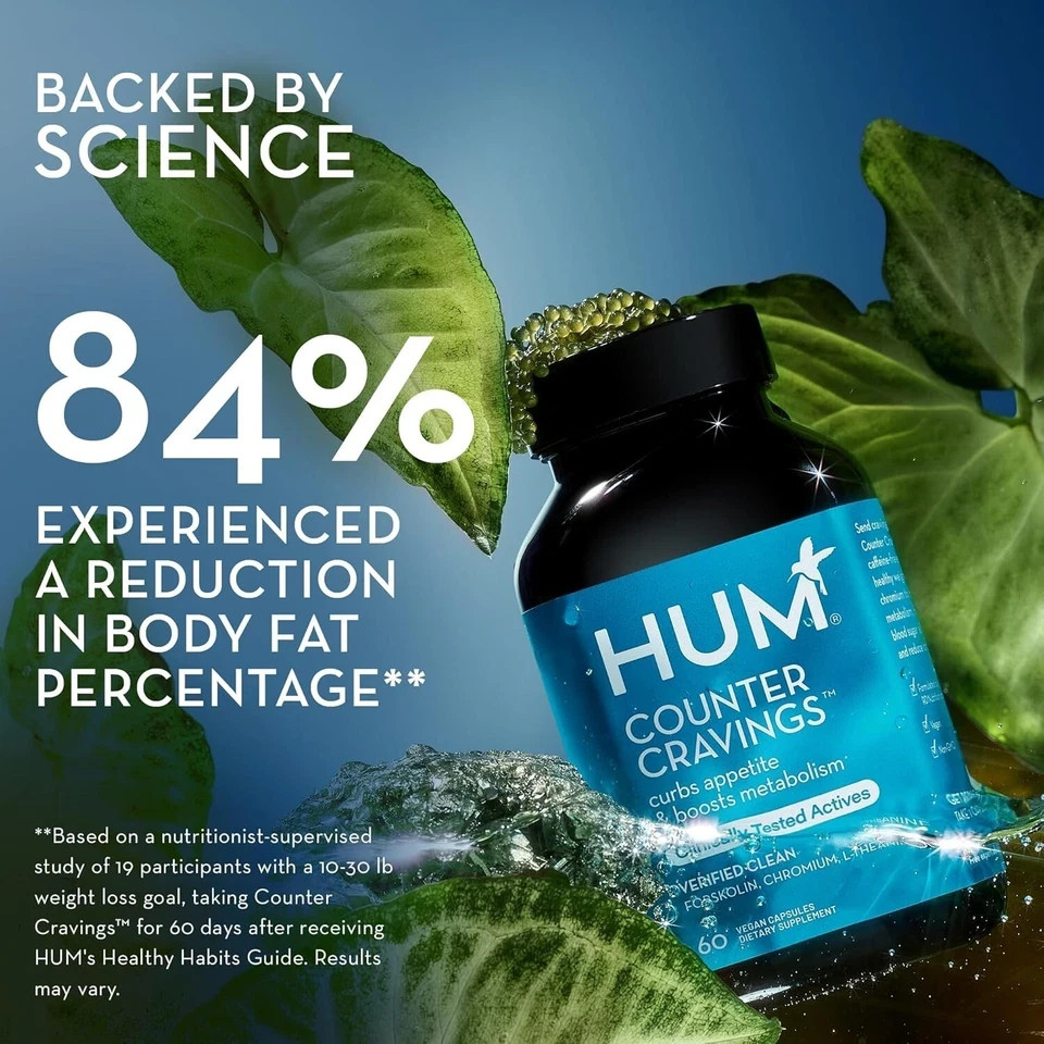 HUM Counter Cravings – Chromium Craving Suppressants with L-Theanine – 60Count