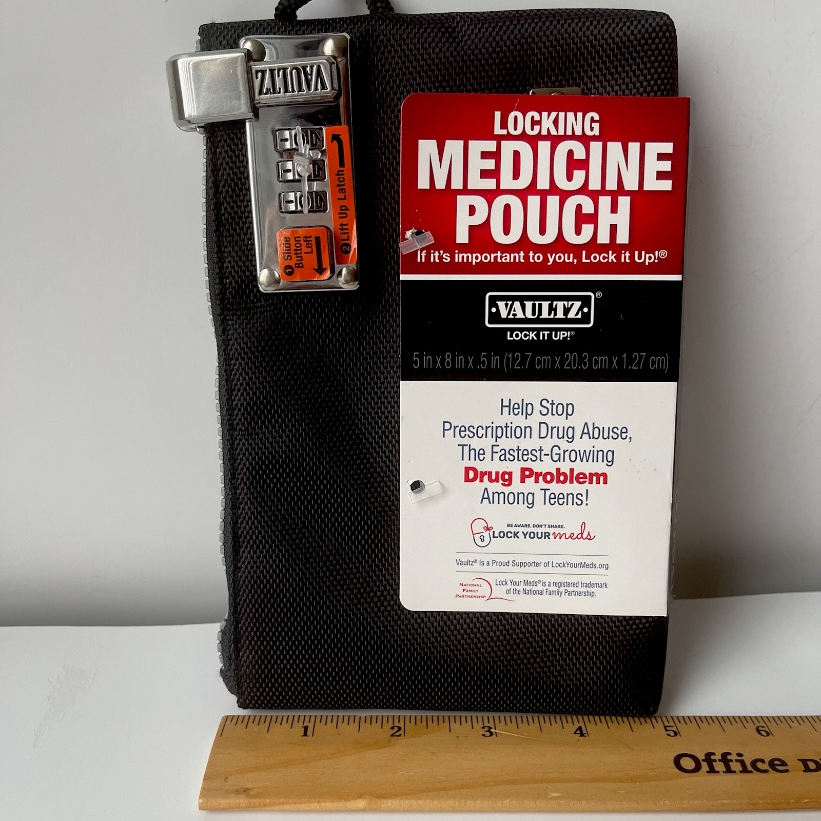 Vaultz Locking Safe Medicine Case Vault Black Durable Portable Storage Brand New