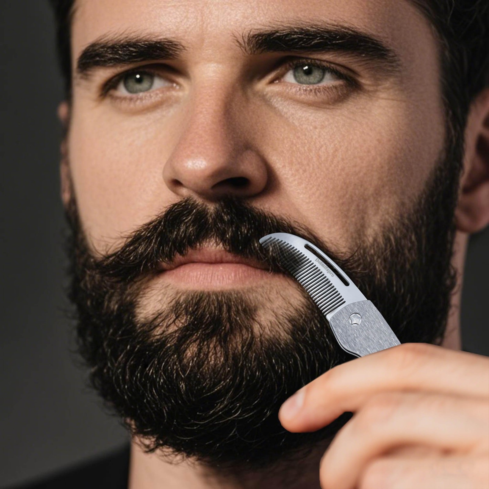 Dolmifapro Small Folding Mustache Comb, Metal Beard Comb for men EDC Pocket M…