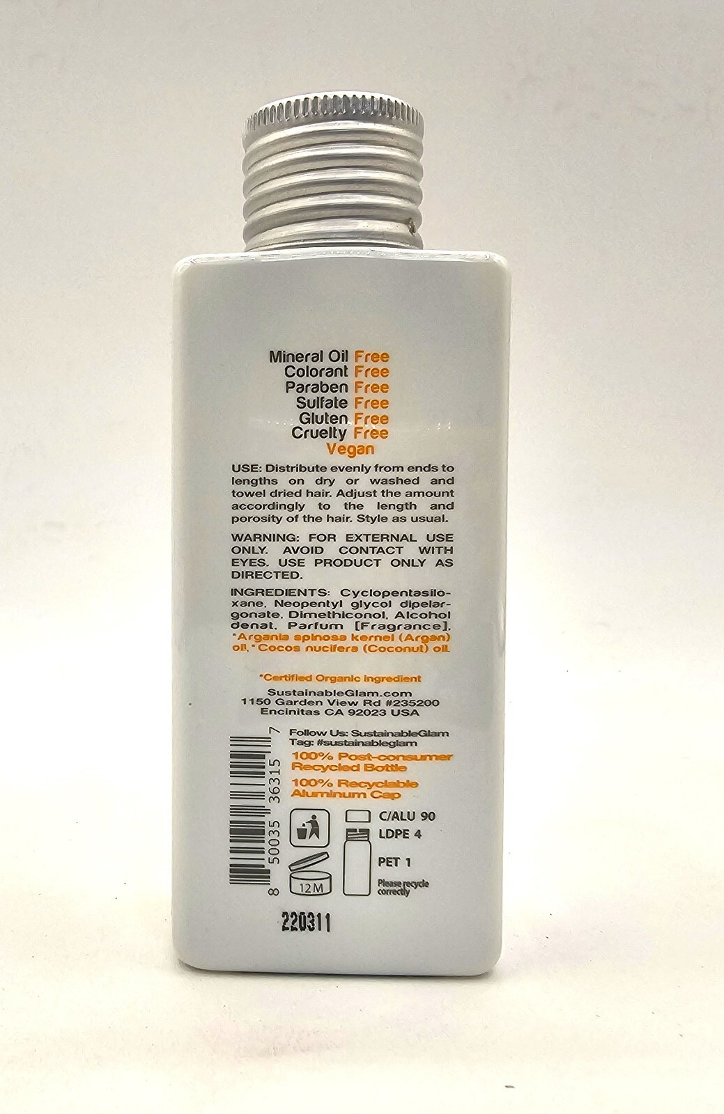 Sustainable Glam 13-in-1 Epic Hair Oil with Argan & Coconut Oil, 3.4 fl oz. NEW!