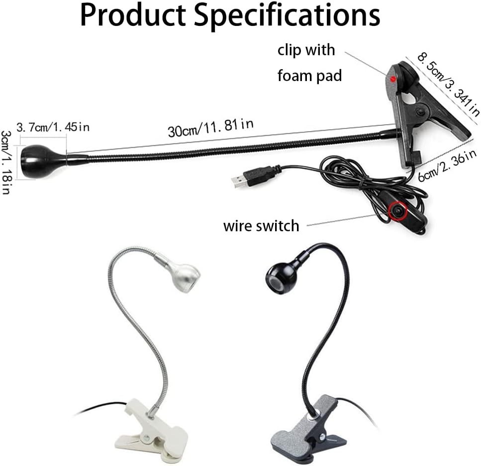 Mini UV Lamp for Gel Nails LED Nail Dryer 3W Flexible Gooseneck Clamp Resin Curi