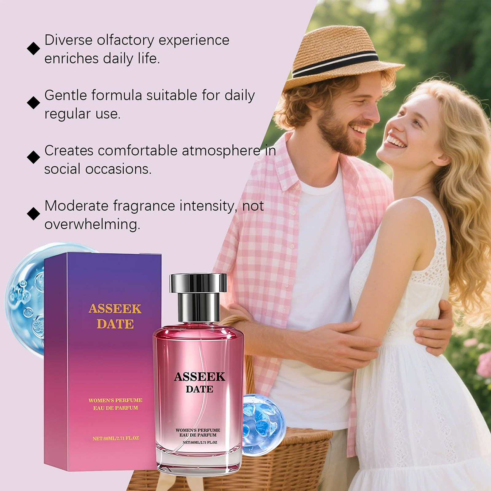 ASSEEK Women’s Perfume 80ml Floral Fruity Long-Lasting Perfume Mist Refreshing