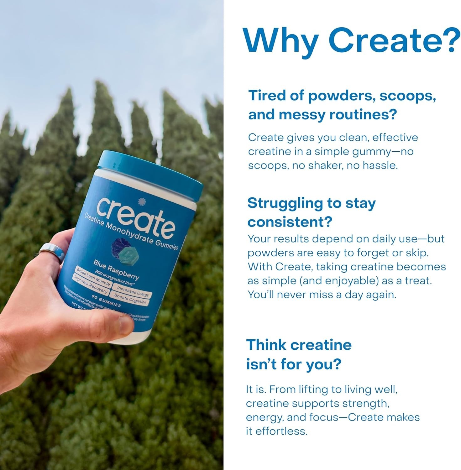 Create Creatine Monohydrate Gummies for Men & Women Boost Focus Strength and …