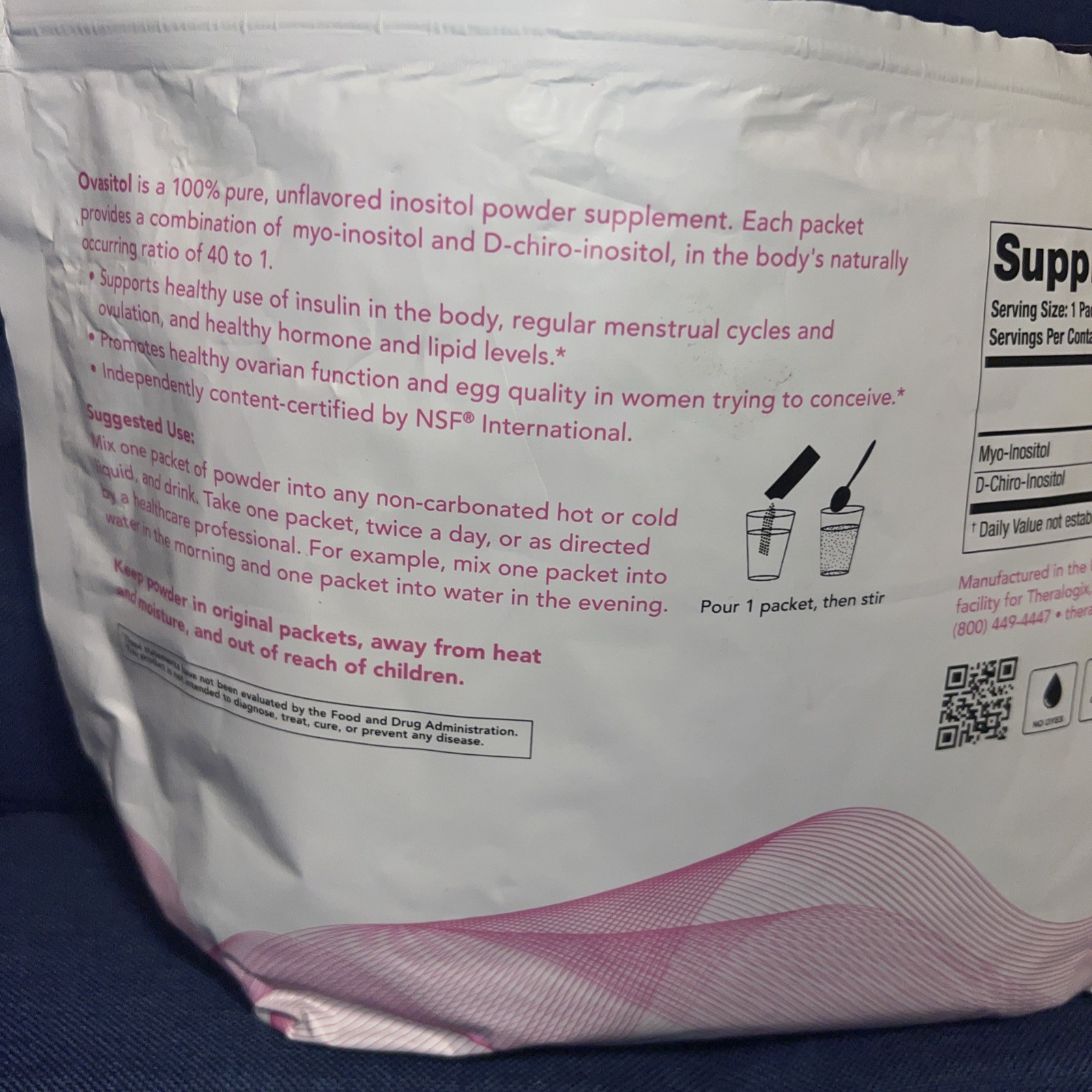 Theralogix Ovasitol Inositol Powder 140 Loose Packets Expires 12/2027 40:1