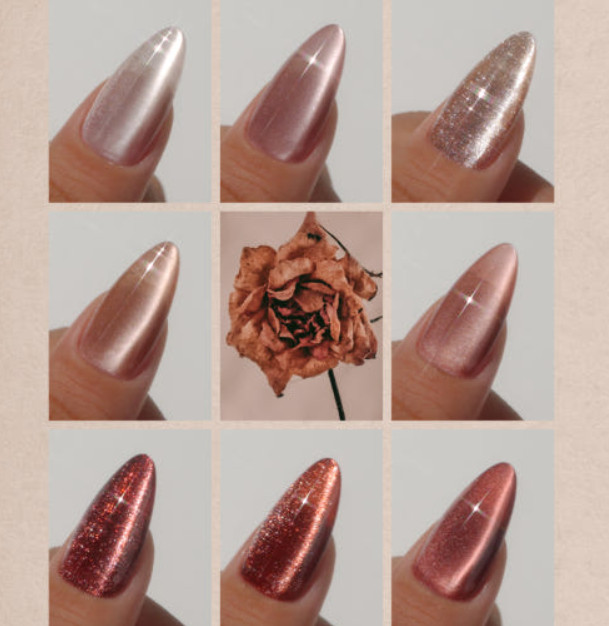 DGEL Dry Rose Cat Eye Gel Polish 8-Color Set | Magnetic Gel Nails | K-Beauty