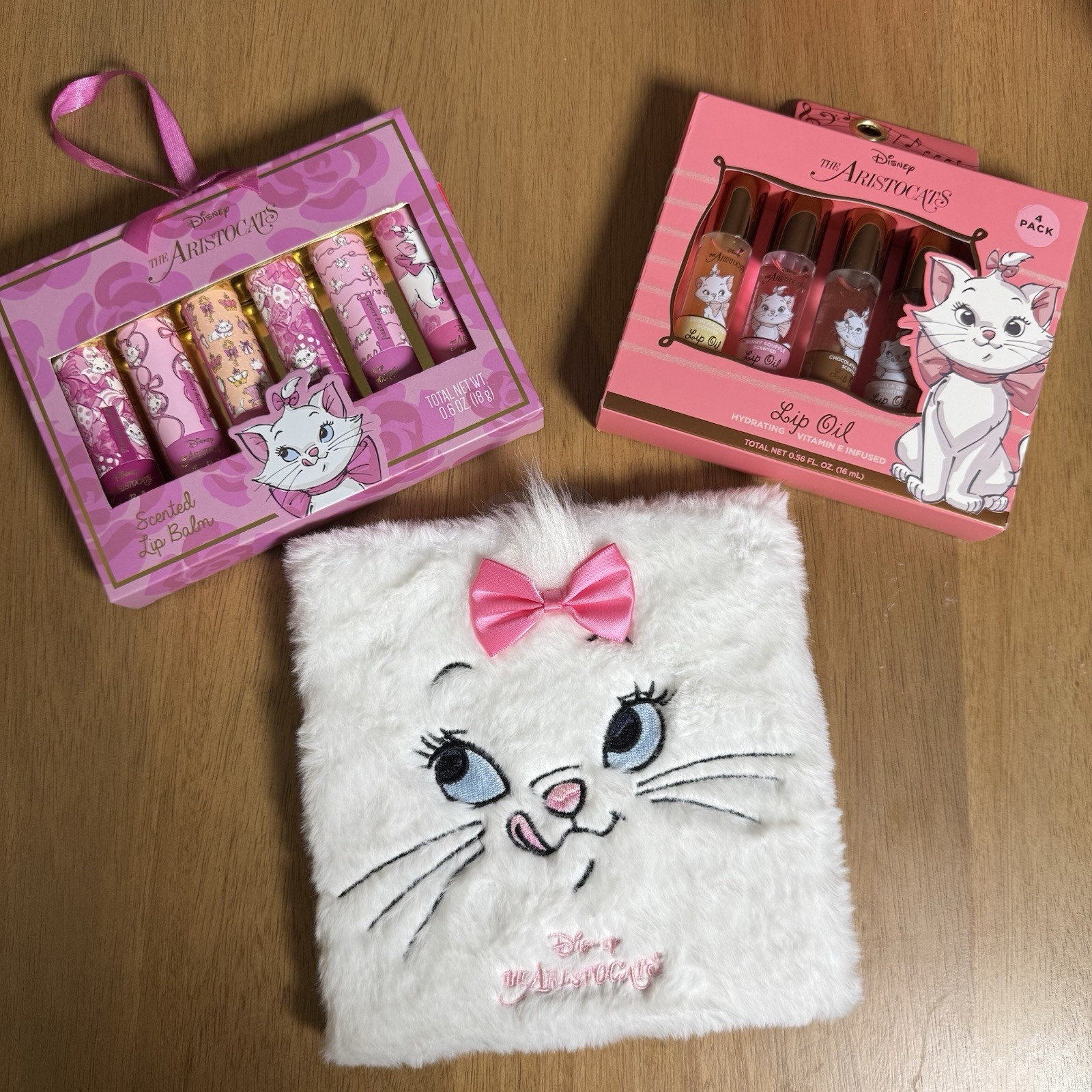 Disney The Aristocats Shimmer Eyeshadow Palette Lip Oils and Scented Balms Marie