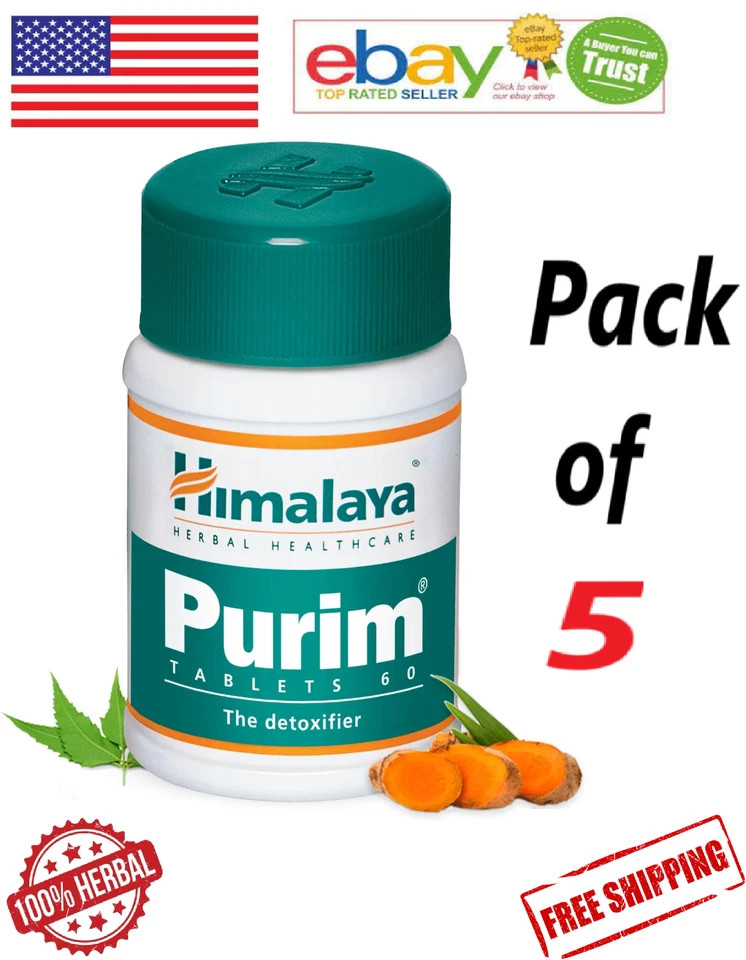 Himalaya PURIM Ayurvedic For Detox With Long Expiry 60 Tablets Each – Pack of 5