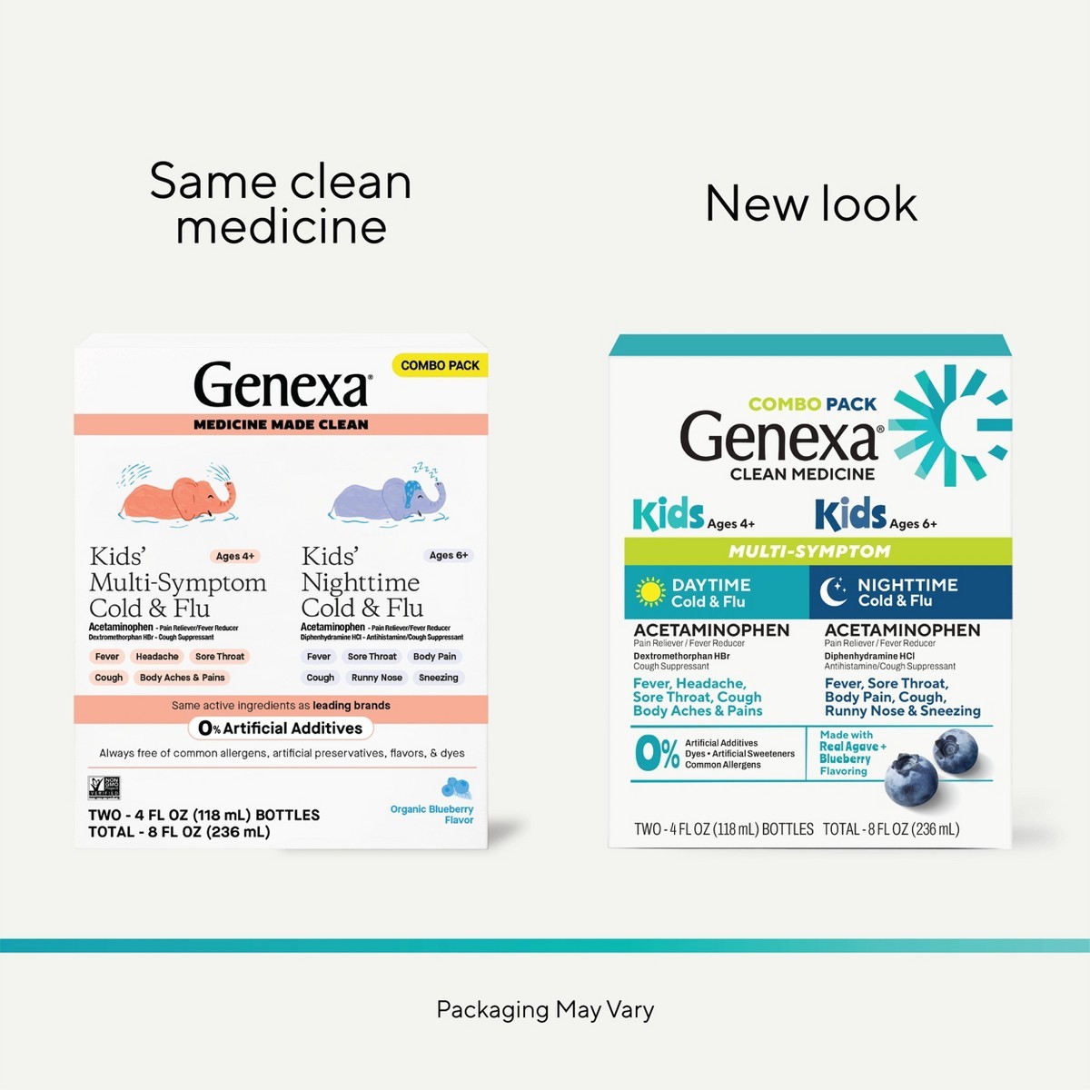 Genexa Kids’ Daytime & Nighttime Multi-Symptom Cold & Flu Syrup – 8oz/2ct