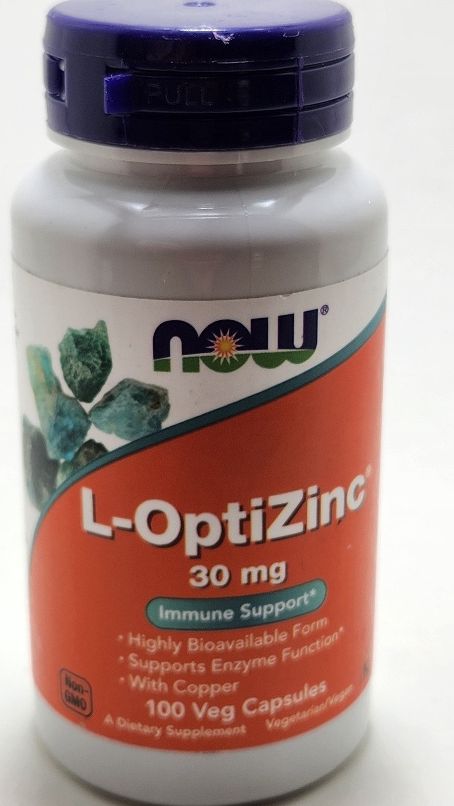 NOW L-OptiZinc 30 mg Immune Support 100 Veg Capsules Zinc Copper
