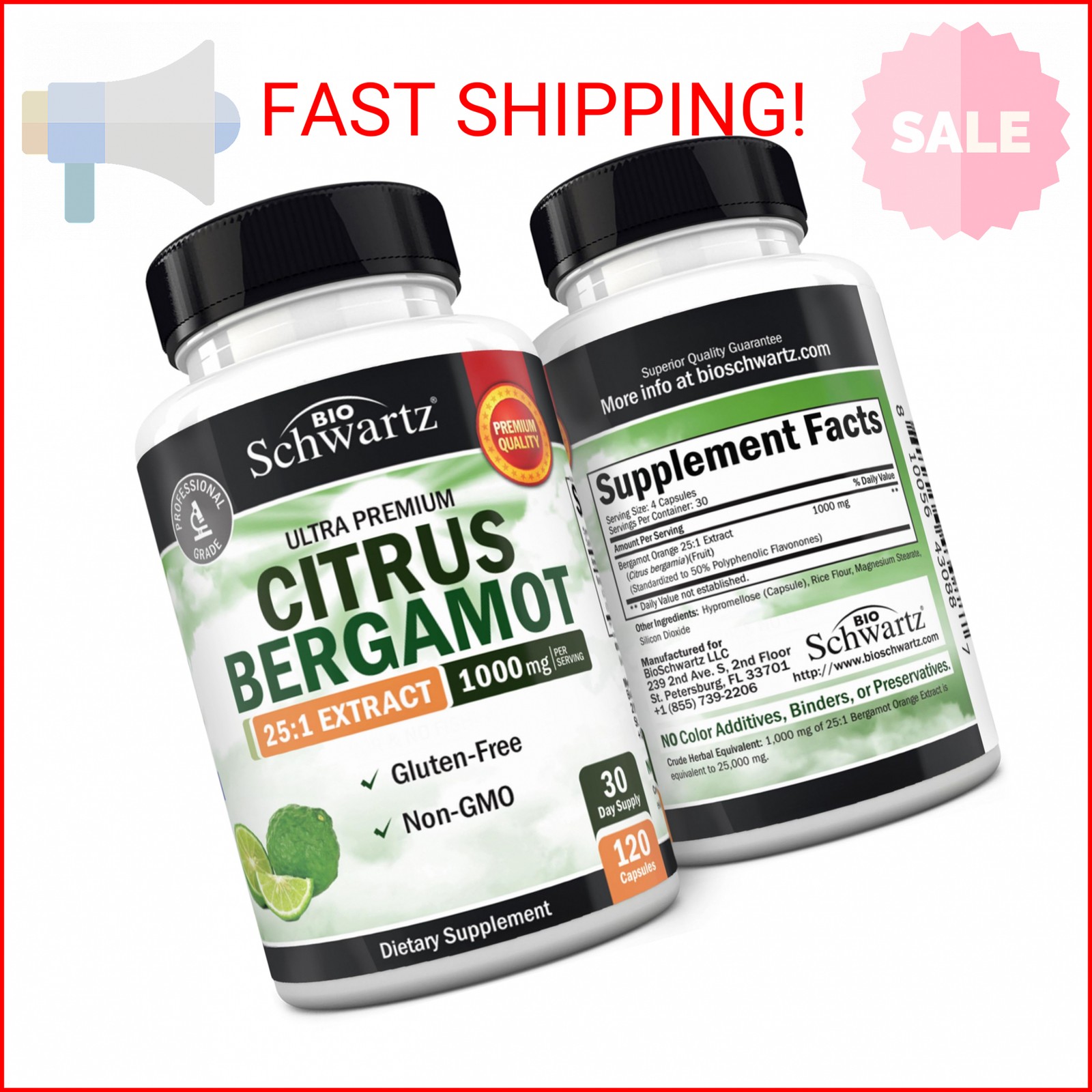 Citrus Bergamot 1000mg – Citrus Bergamot Supplement for Cholesterol and Heart He