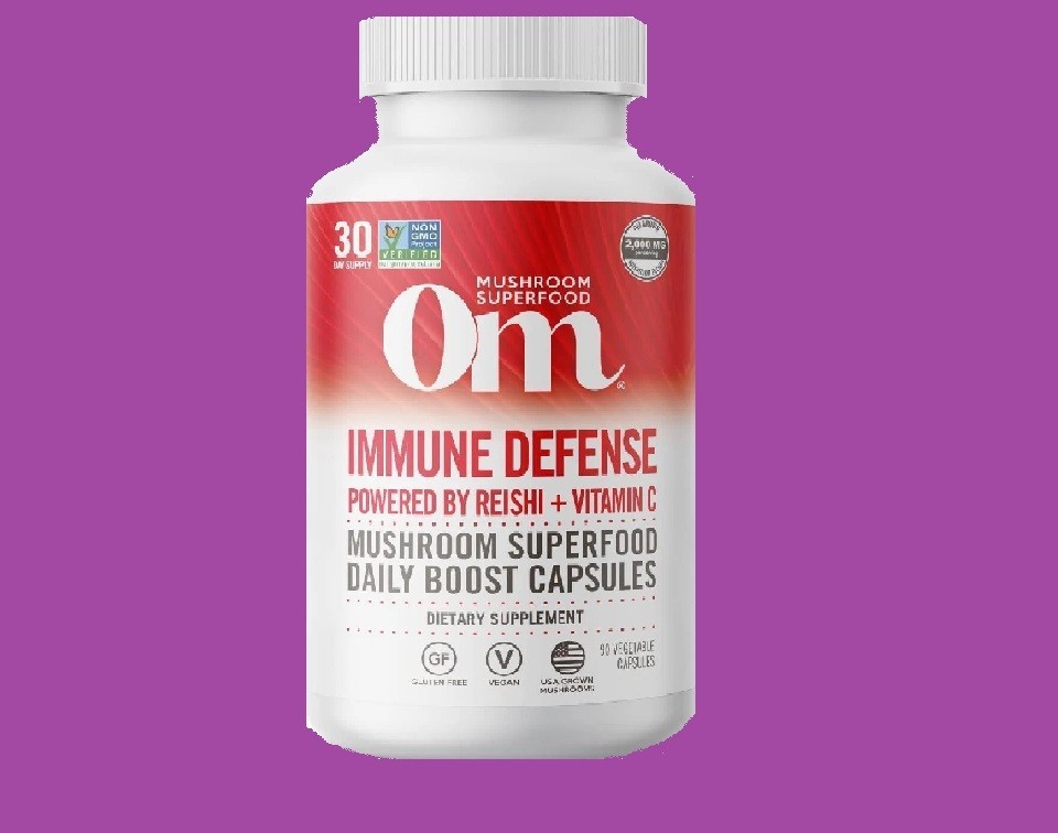 OM Mushroom Superfood Immune Defense Powered By Reishi & Vitamin C, 30 Caps 9/25