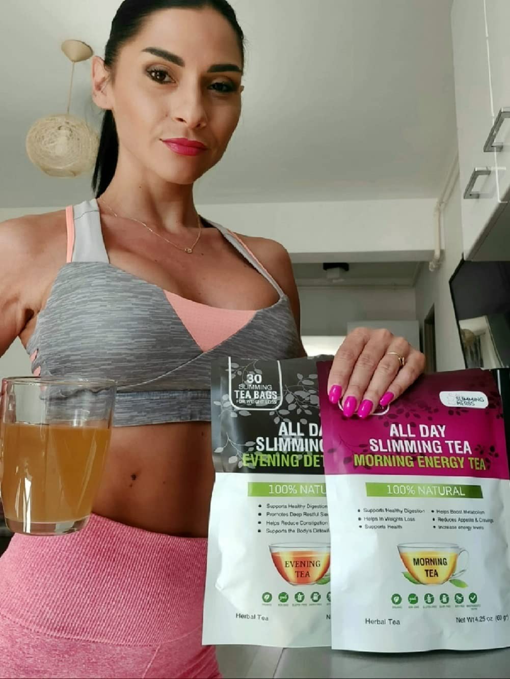 All Slimming Herbs Detox Tea 60 Bags Day Night Weight Loss Energy Flat Tummy