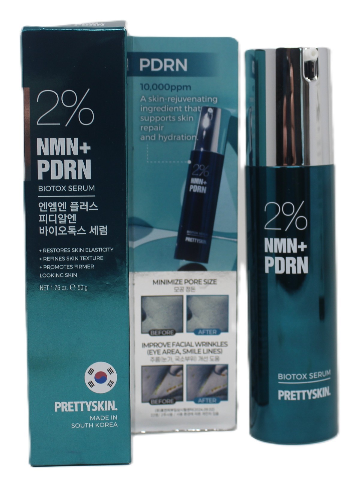 Prettyskin 2% NMN + PDRN Biotox Skin Recovery Serum Skincare 1.76 oz New Korean