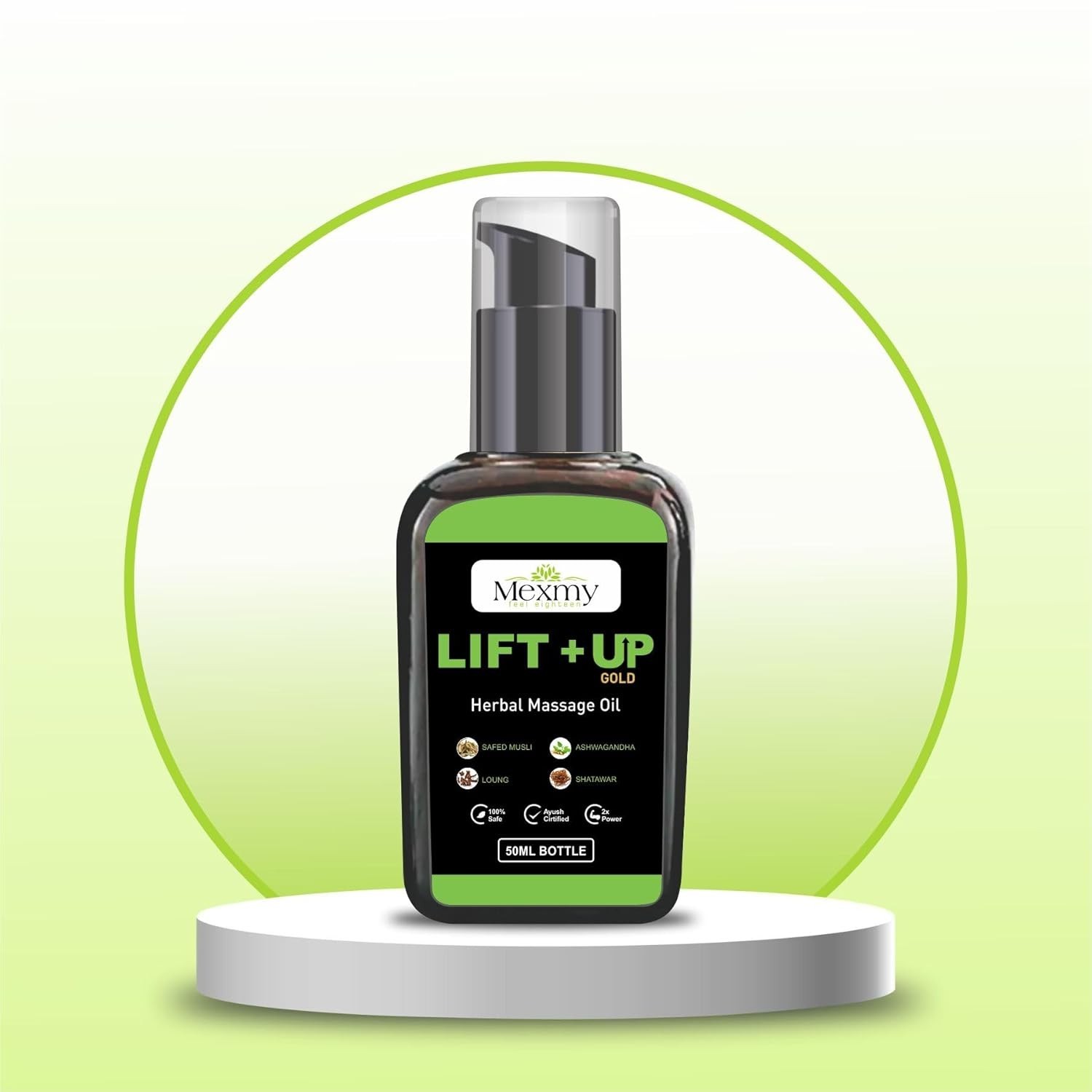 Mexmy Lift Up Care Massage Oil Strength Thickness and Length for Men 50ml