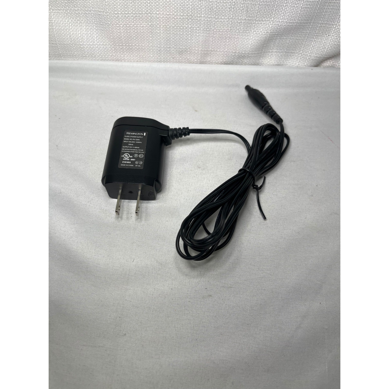 Remington PA-1204N Class 2 Power Supply 12V 400mA Shaver Charger Adapter Black