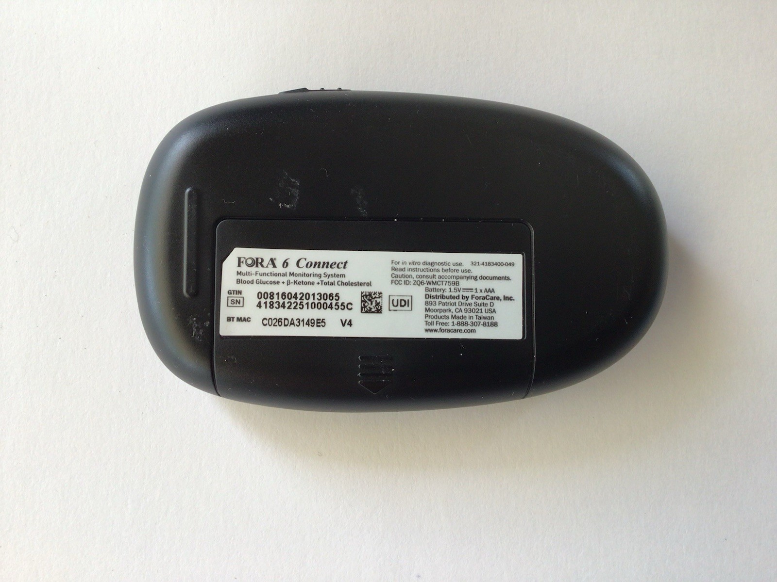 FORA 6 CONNECT Monitor + Lancets Multi parameter Bluetooth Glucose Ketone
